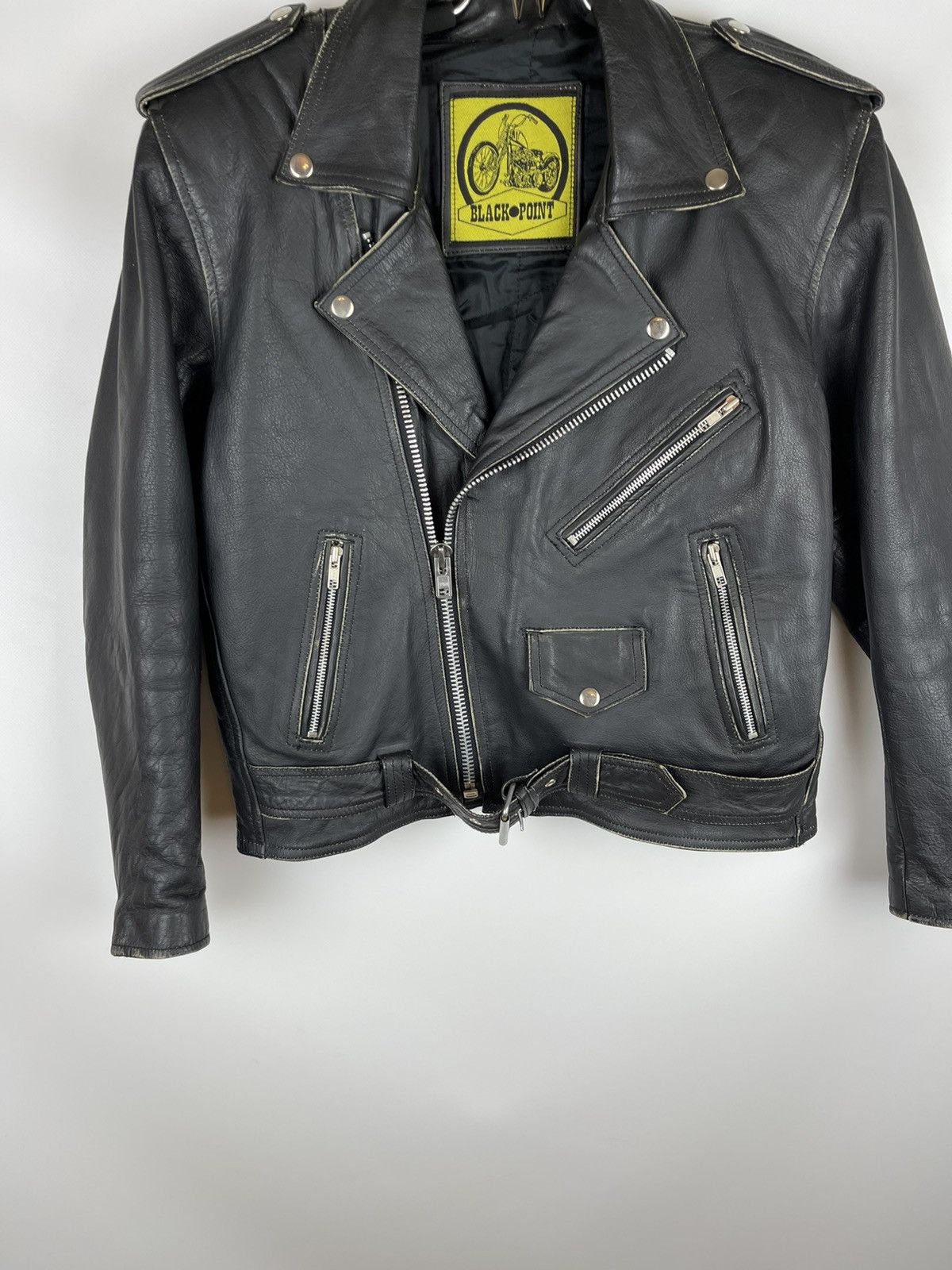 Genuine Leather Black Point vintage real leather biker jacket 90s Size US S / EU 44-46 / 1 - 6 Thumbnail
