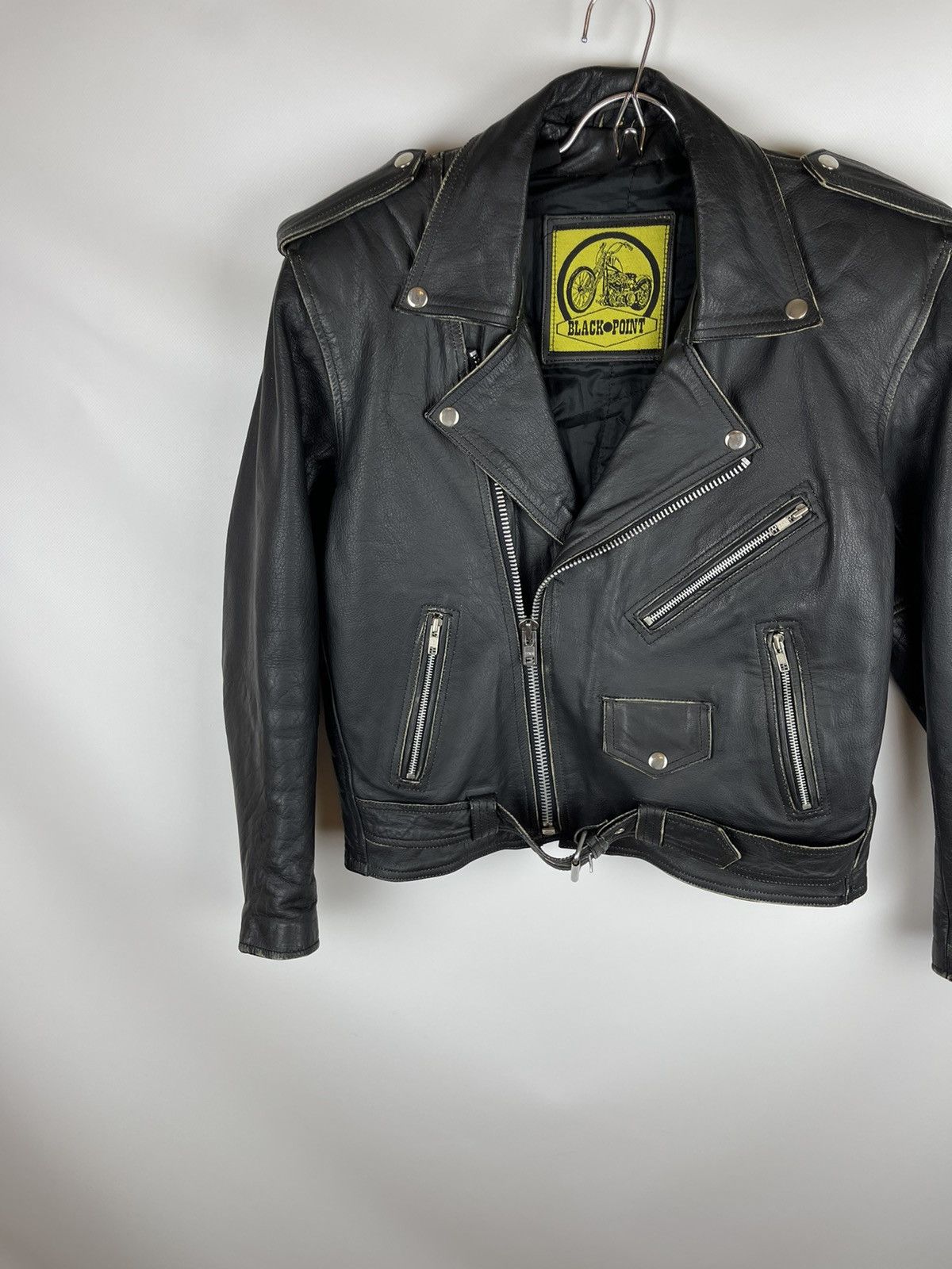 Genuine Leather Black Point vintage real leather biker jacket 90s Size US S / EU 44-46 / 1 - 3 Thumbnail