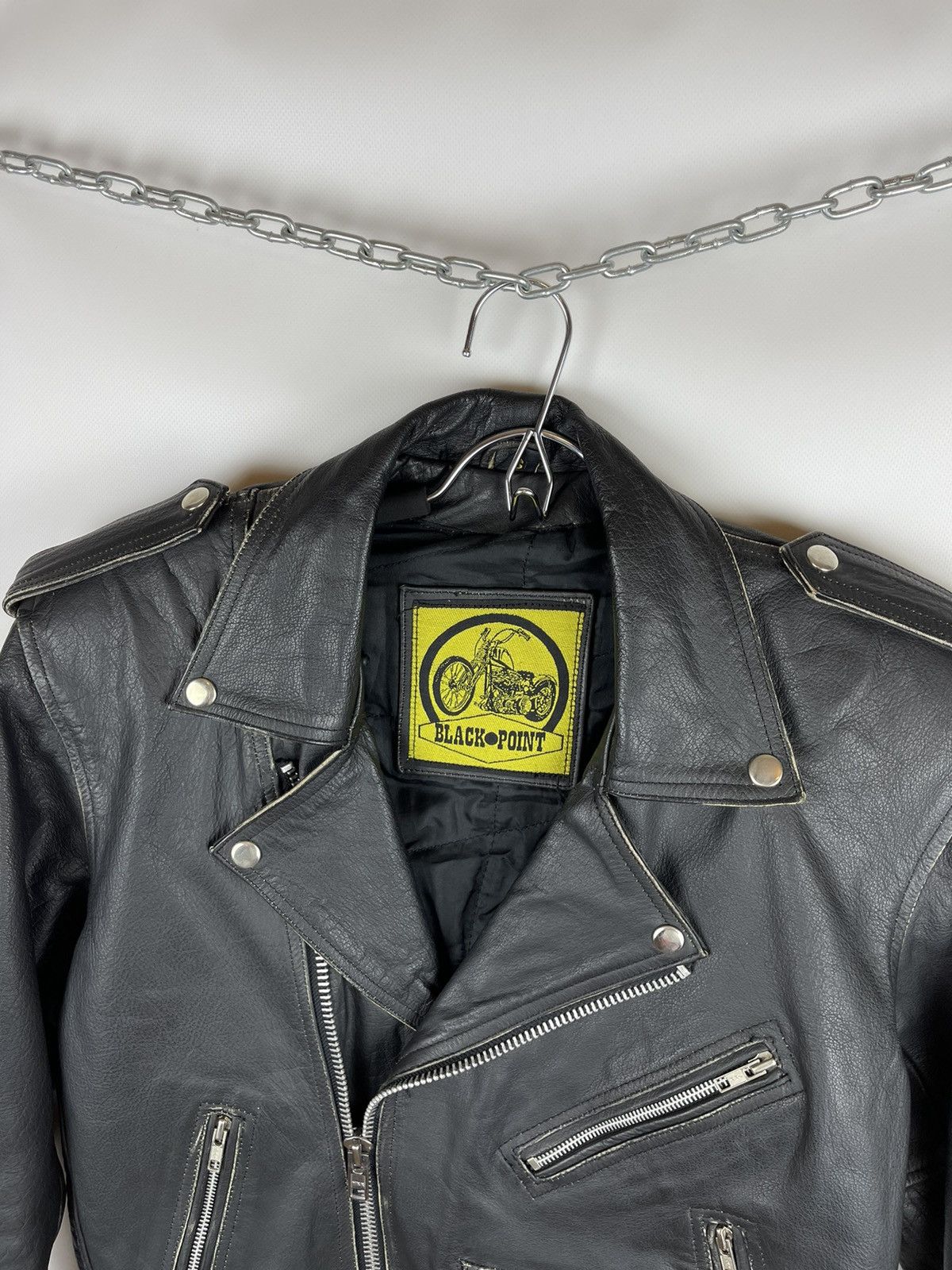 Genuine Leather Black Point vintage real leather biker jacket 90s Size US S / EU 44-46 / 1 - 5 Thumbnail