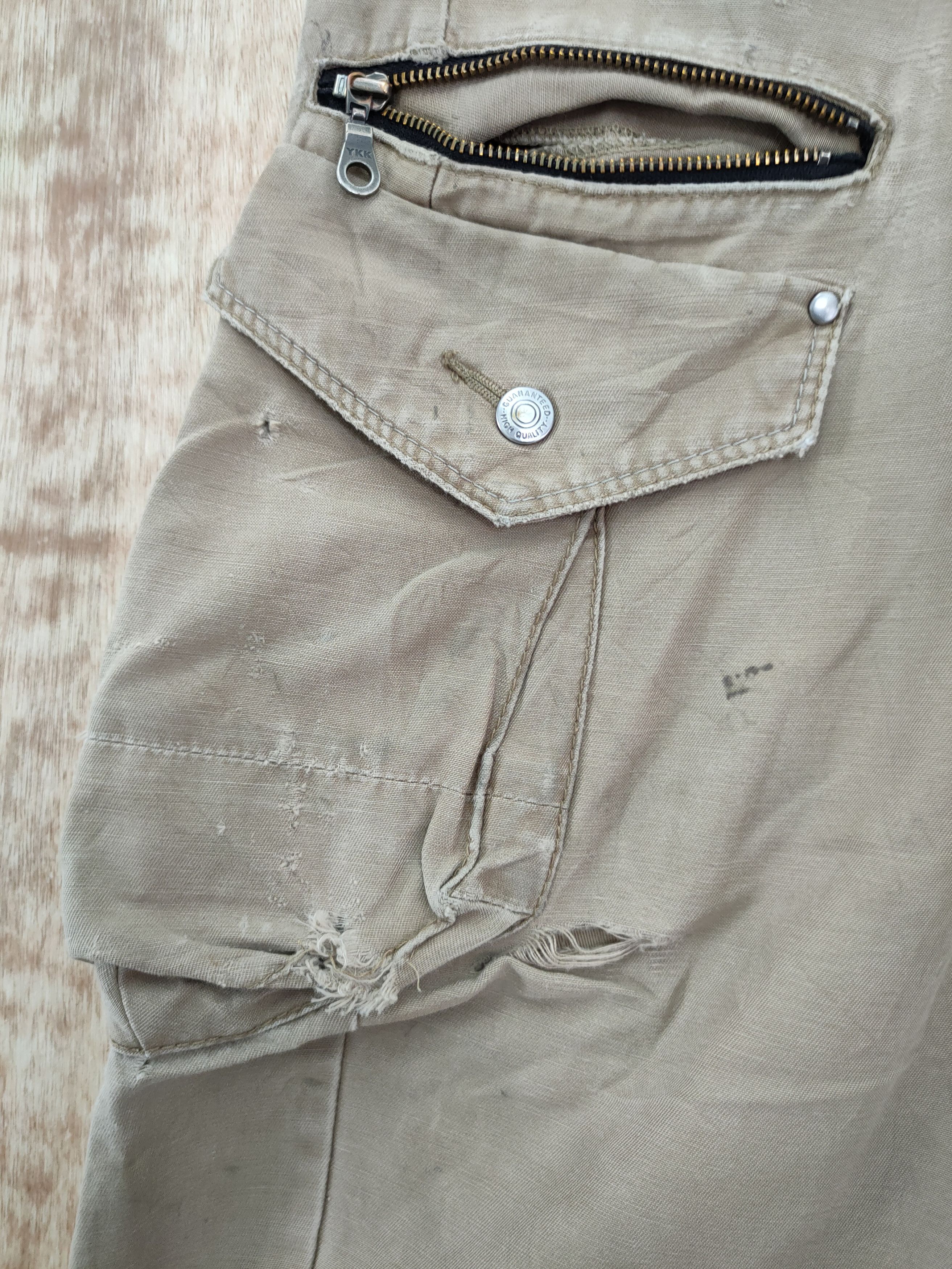 Japanese Brand DL Xebec thrashed distressed multipocket cargo pants #46-077 Size US 32 / EU 48 - 6 Thumbnail