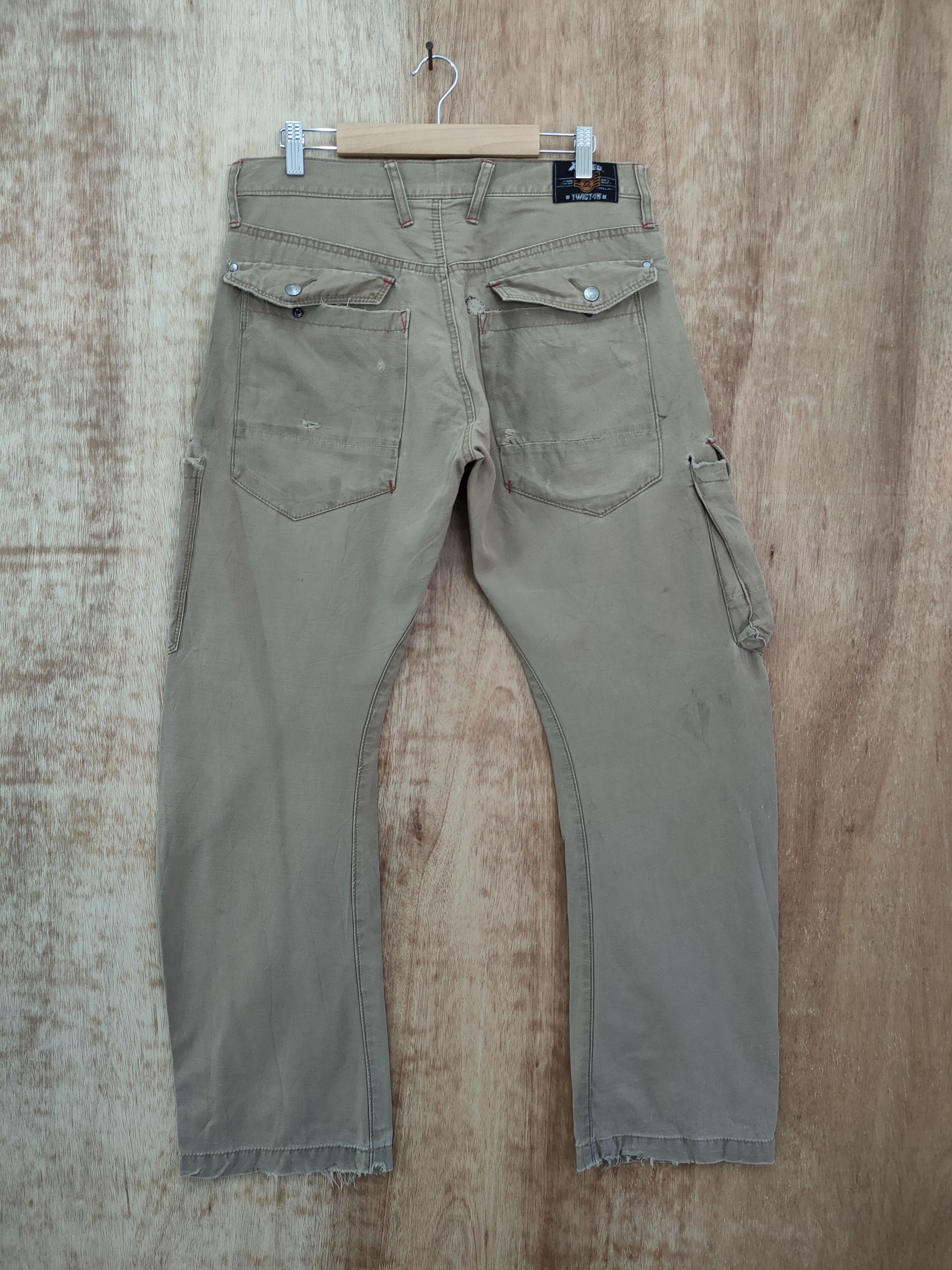 Japanese Brand DL Xebec thrashed distressed multipocket cargo pants #46-077 Size US 32 / EU 48 - 8 Thumbnail