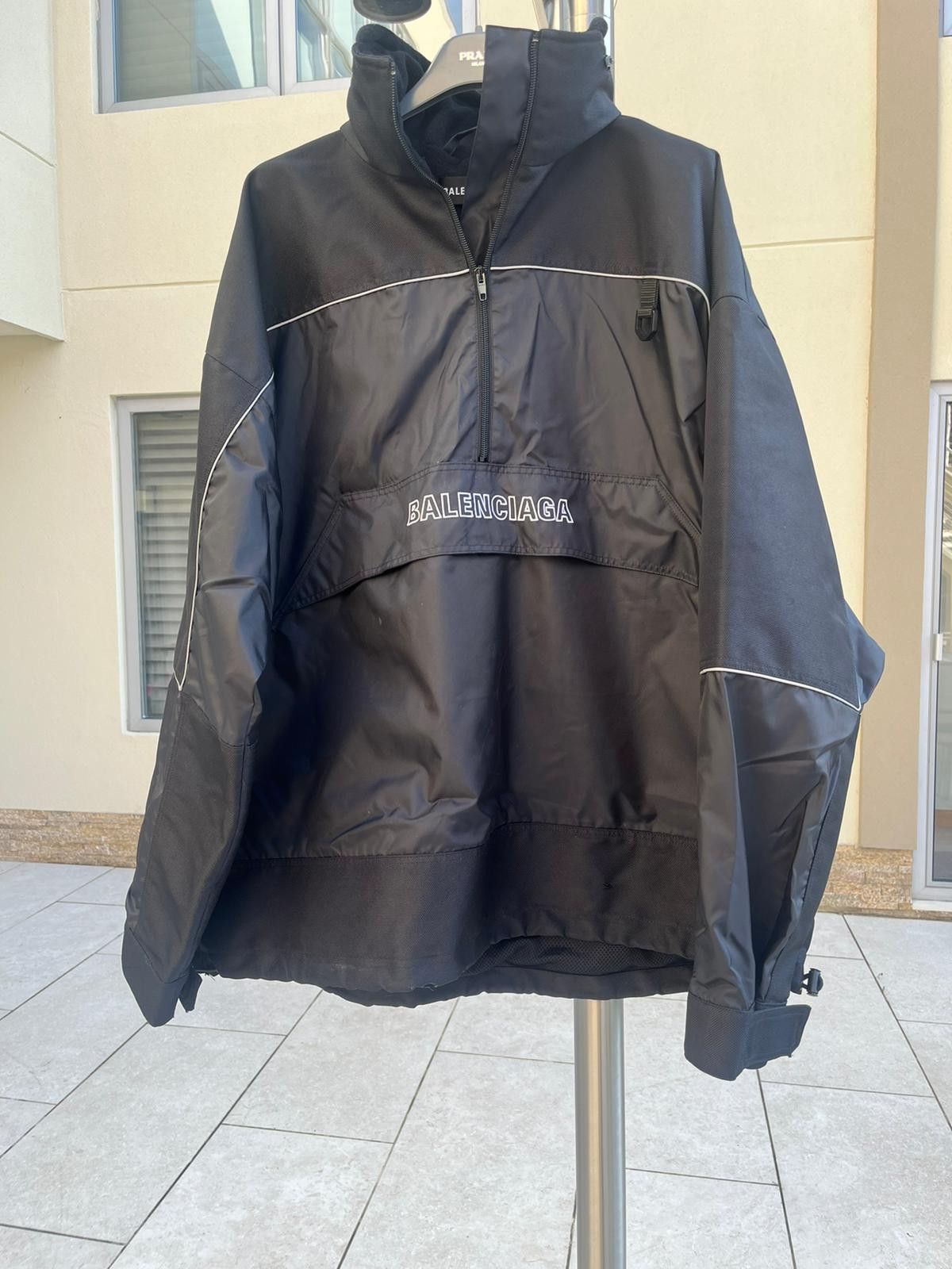 Balenciaga Half Zip Anorak Pullover Cargo Logo Parka in Black Size US M / EU 48-50 / 2 - 1 Thumbnail
