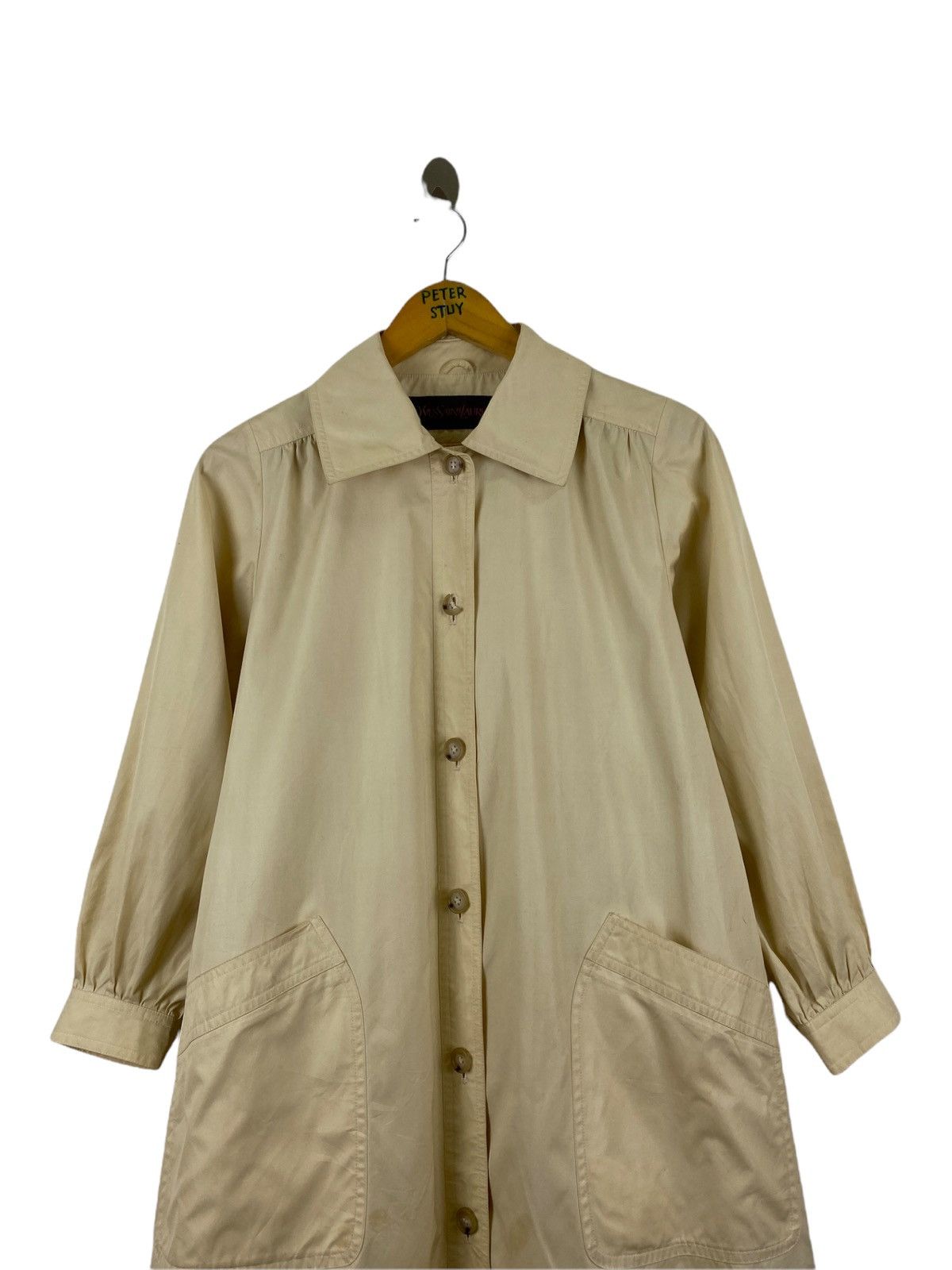 Yves Saint Laurent VINTAGE YVES SAINT LAURENT LONG JACKET / COTTON FACRIC Size US M / EU 48-50 / 2 - 6 Thumbnail