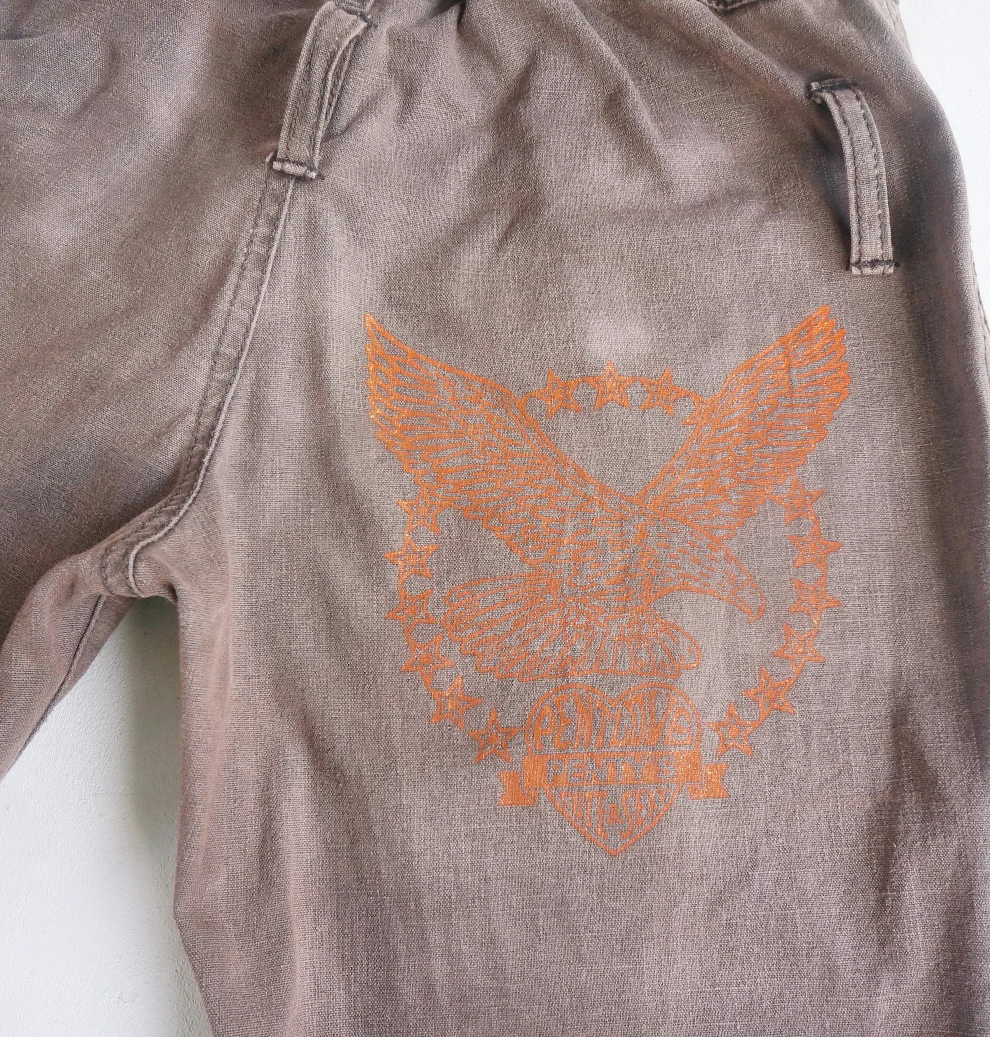 Japanese Brand PENTY'S Camo Patched Flare Pants Size 24" / US 00 / IT 34 - 7 Thumbnail