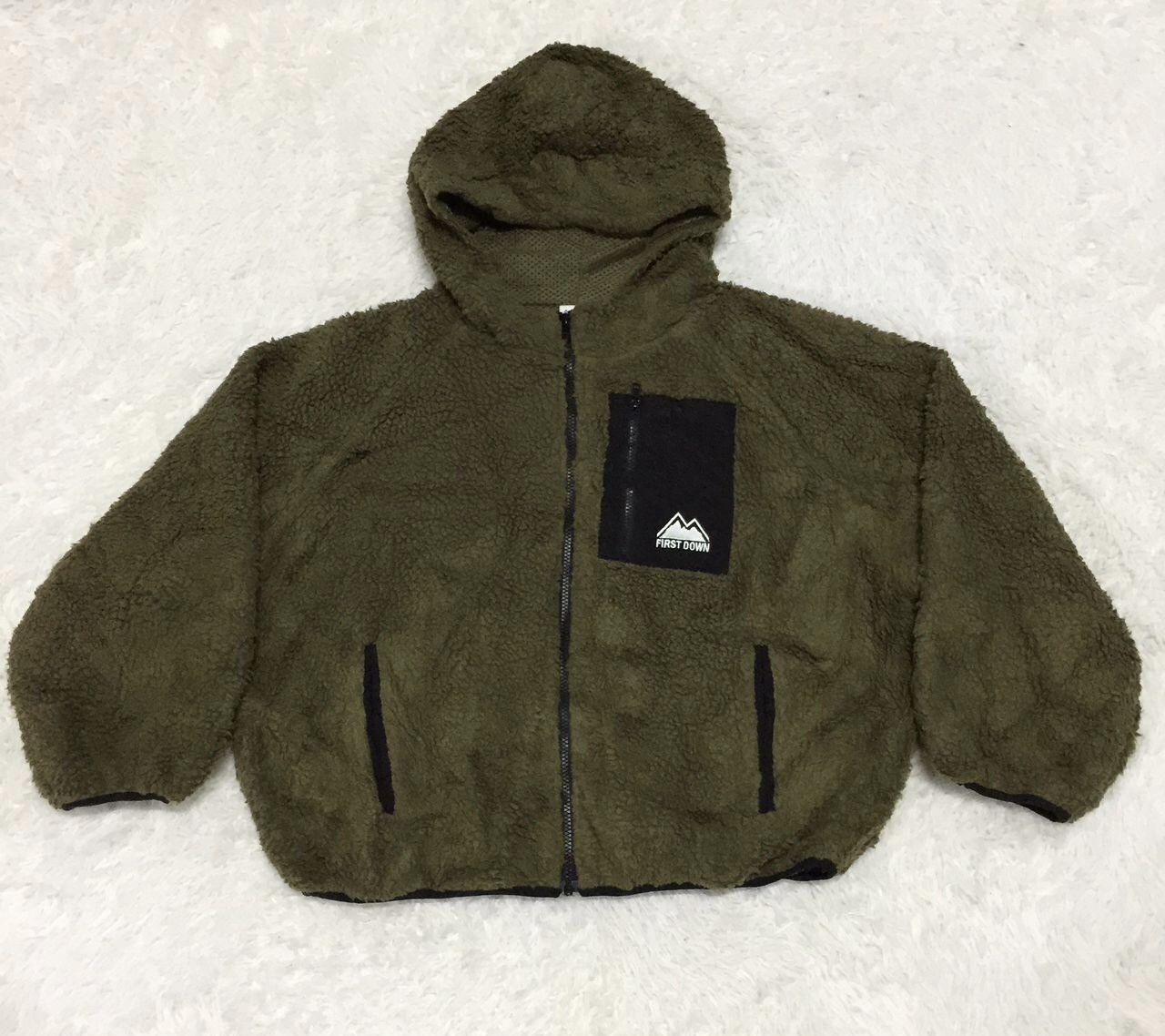 Japanese Brand Vintage First Down Fleece Sherpa Jacket Deep Pile Retro Size US L / EU 52-54 / 3 - 10 Thumbnail