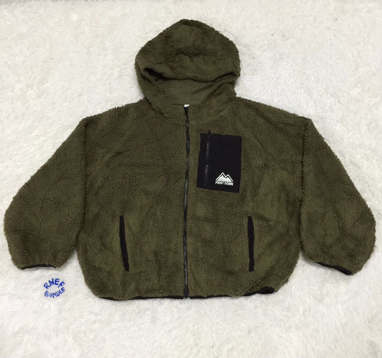 Vintage First Down Fleece Sherpa Jacket Deep Pile Retro