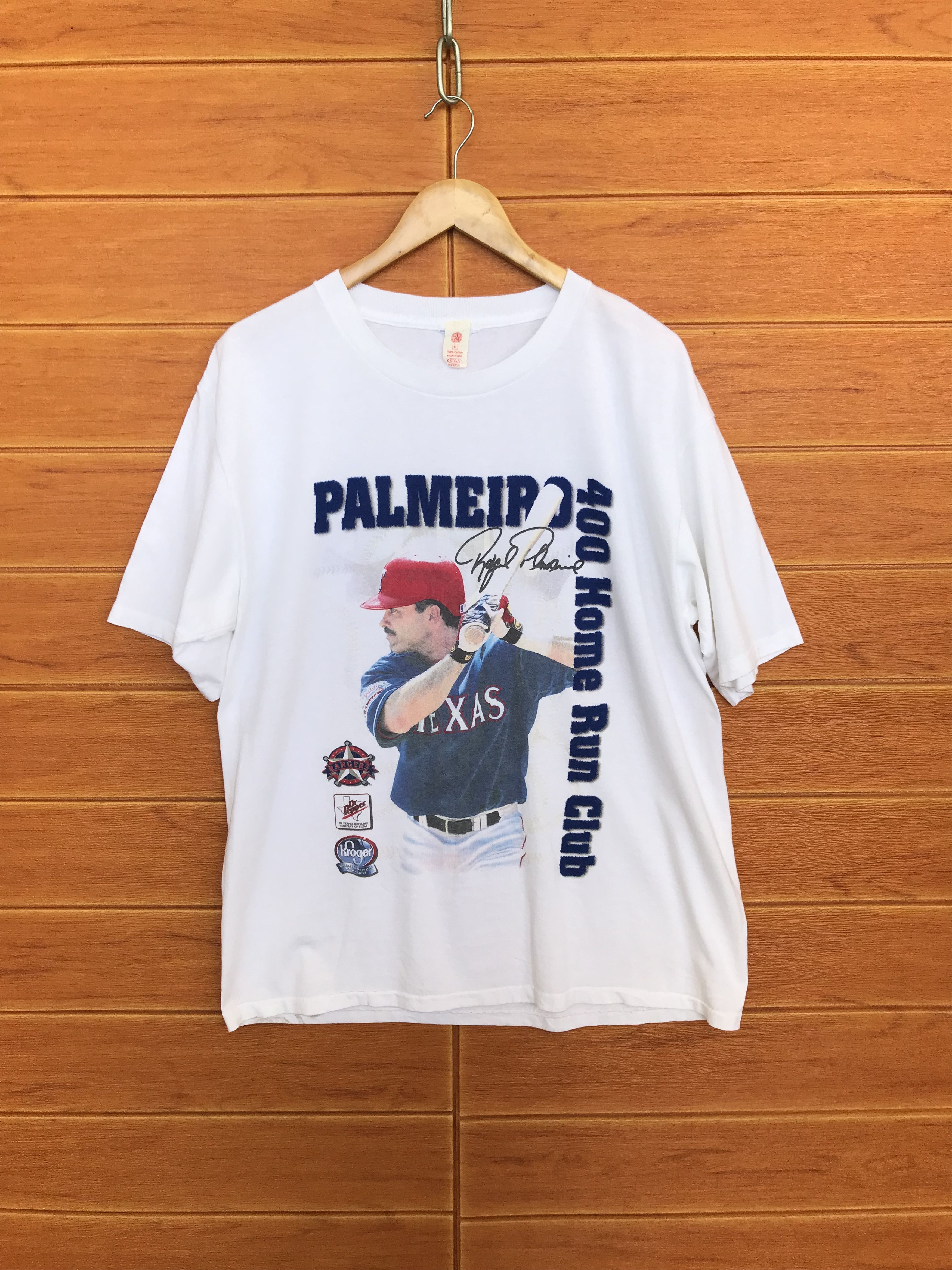 MLB Vintage 90s Rafael Palmeiro Texas Rangers Mlb T-Shirt Size US XL / EU 56 / 4 - 1 Thumbnail