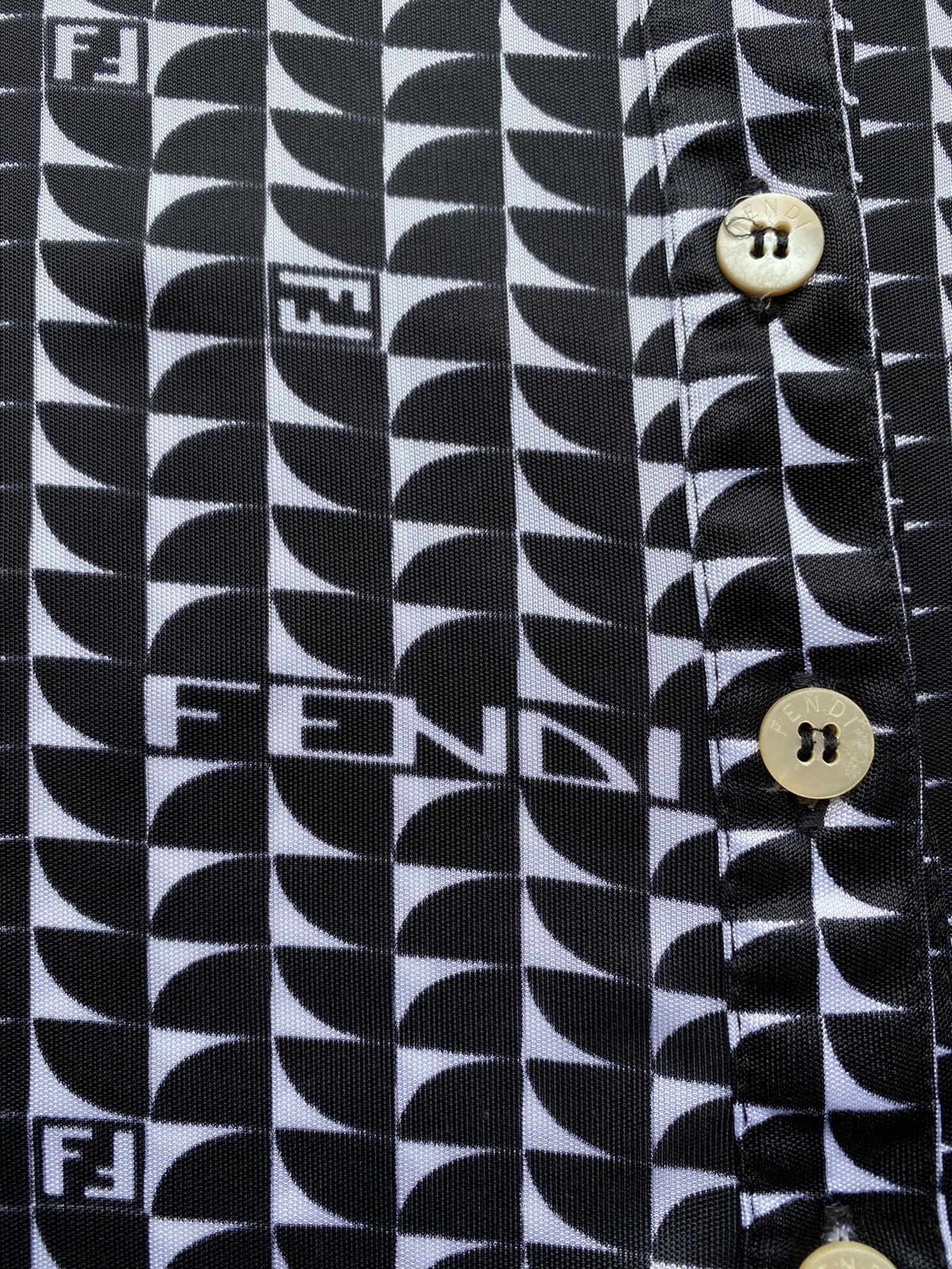 Fendi × Vintage 💥Archived💥FENDI Zucca Monogram Stretchable Nylon Women Shirt Size M / US 6-8 / IT 42-44 - 6 Thumbnail