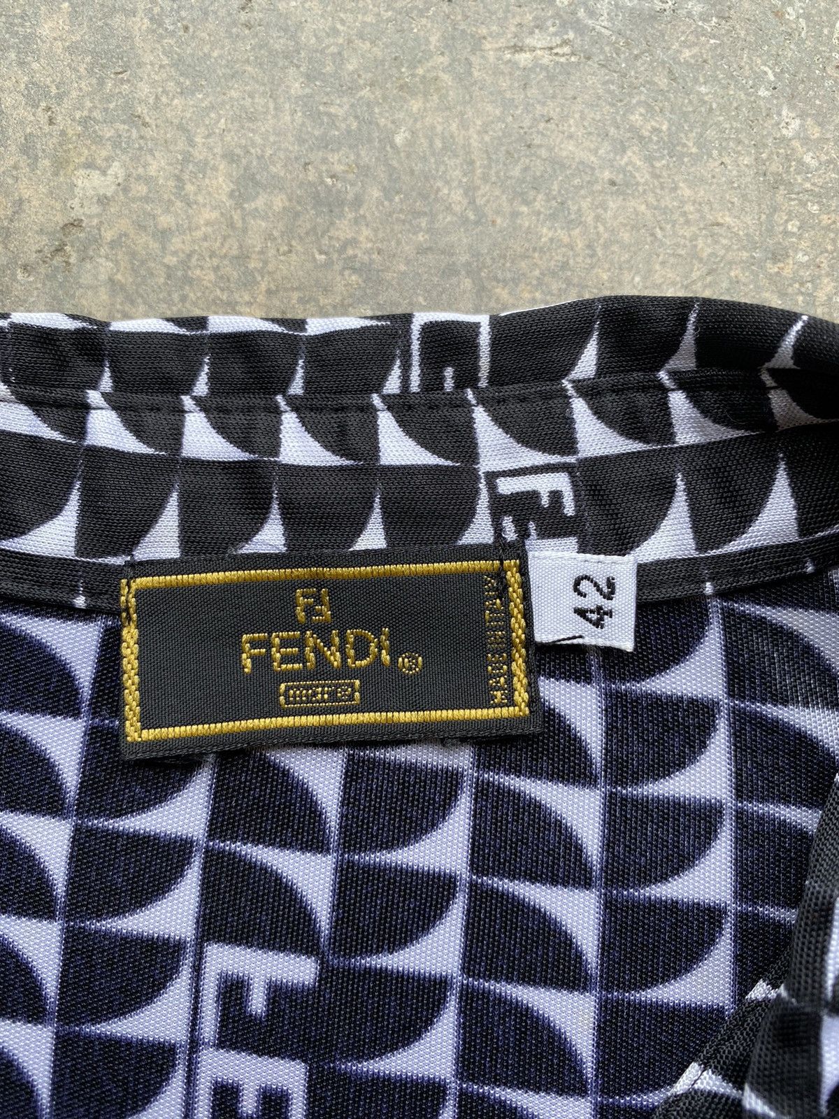 Fendi × Vintage 💥Archived💥FENDI Zucca Monogram Stretchable Nylon Women Shirt Size M / US 6-8 / IT 42-44 - 4 Thumbnail