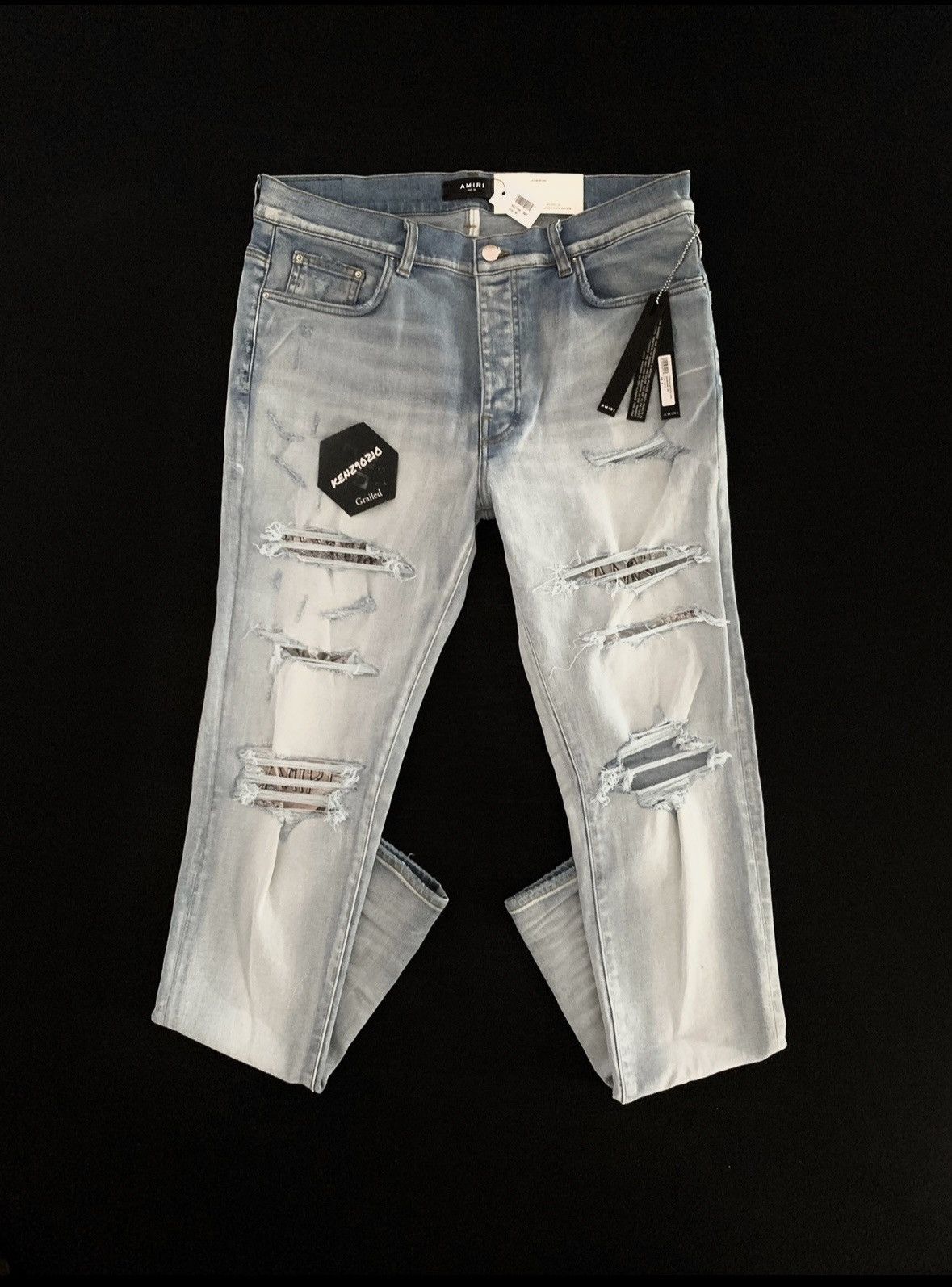 AMIRI Hibiscus Artpatch Skinny Jeans