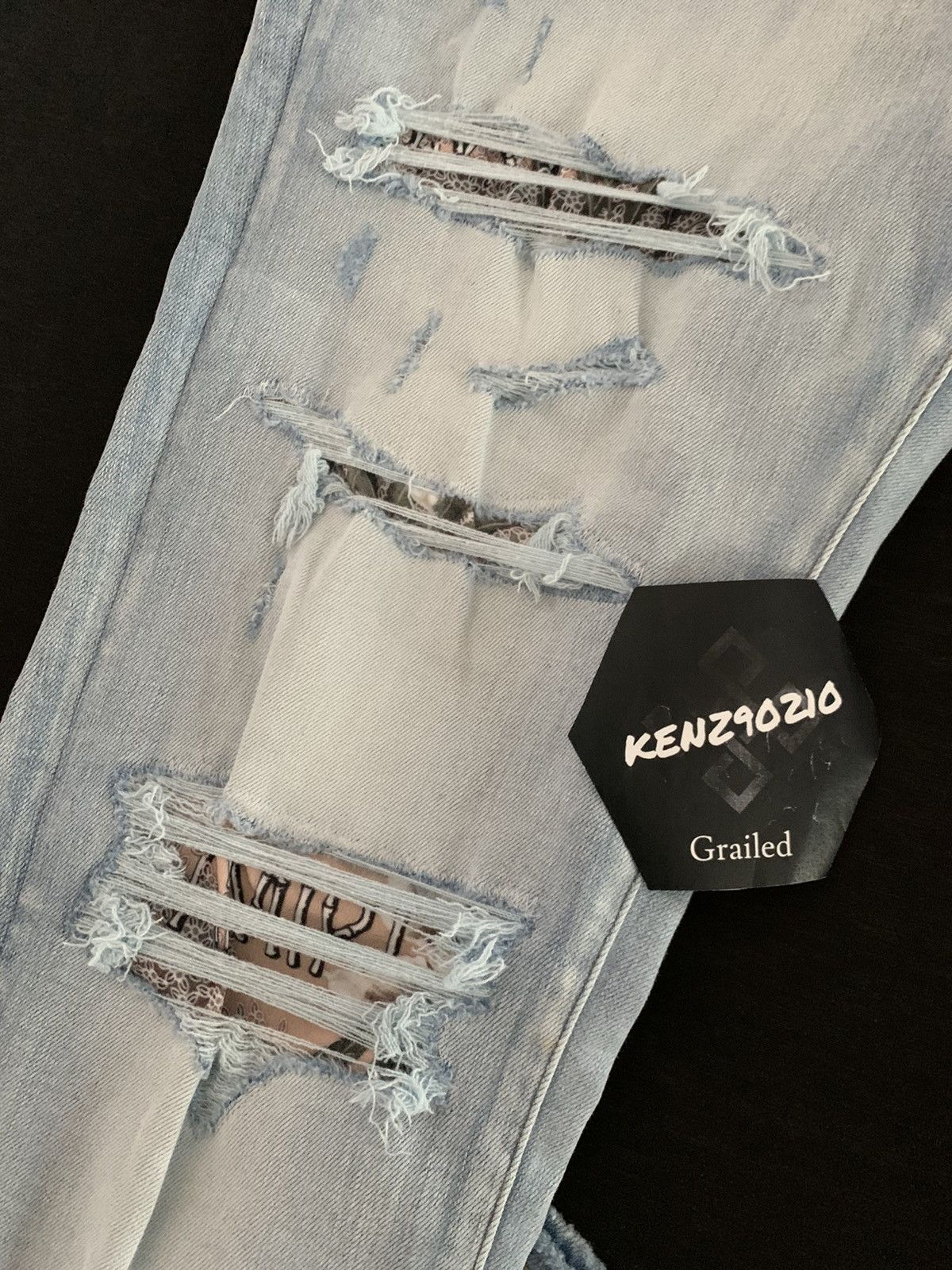 Amiri AMIRI Hibiscus Artpatch Skinny Jeans Size US 36 / EU 52 - 2 Thumbnail