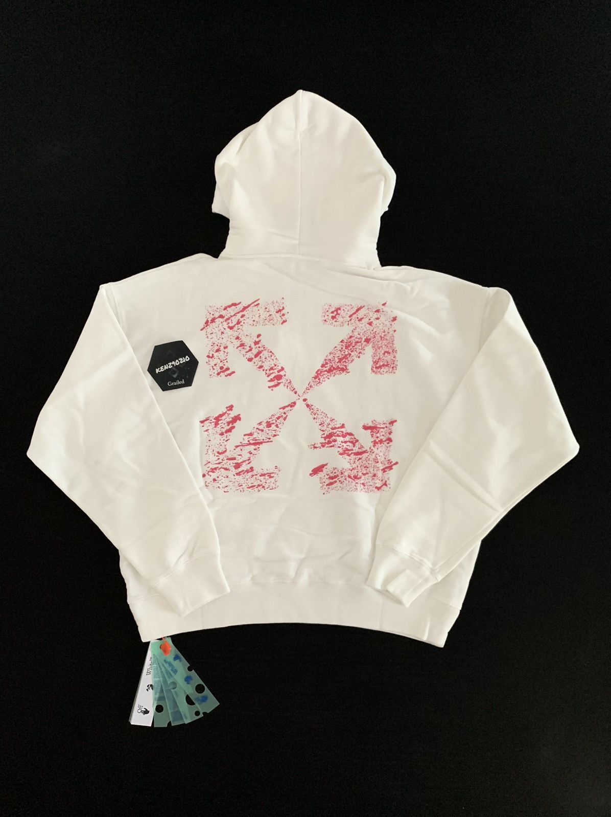 Off-White Off White Pink Paint Splatter Hoodie Size US L / EU 52-54 / 3 - 1 Thumbnail