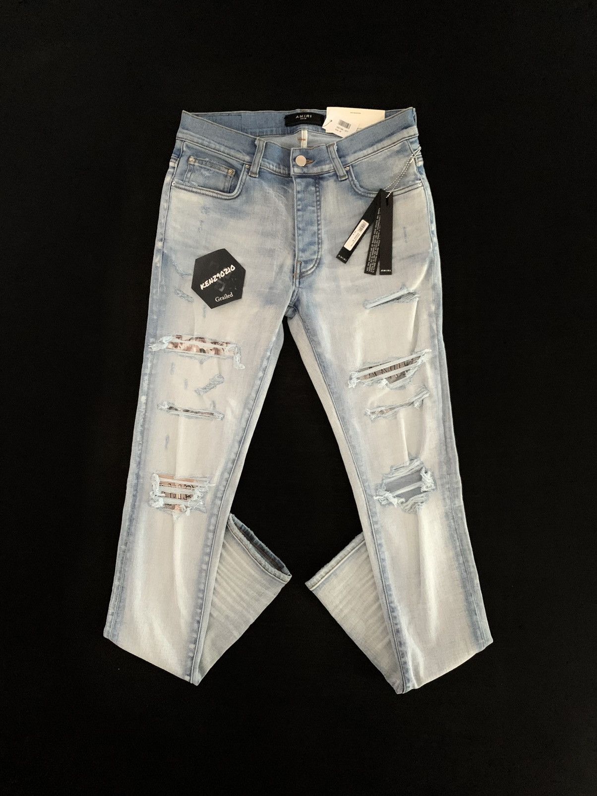 Amiri AMIRI Hibiscus Artpatch Skinny Jeans Size US 30 / EU 46 - 1 Thumbnail
