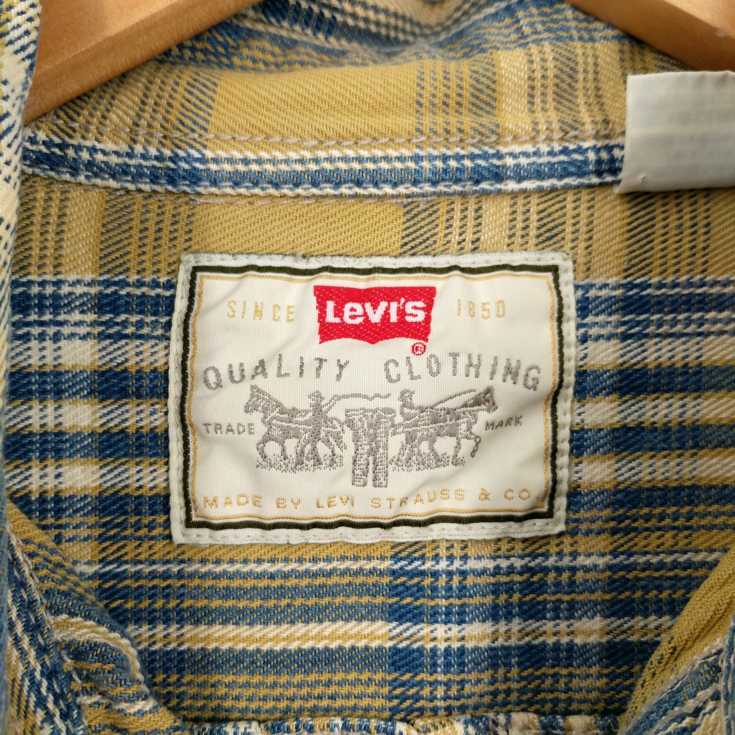 Levi's × Levi's Vintage Clothing × Vintage Vintage Levi's Plaid Cotton Twill Flannel Chore Shirt Size US XL / EU 56 / 4 - 7 Thumbnail