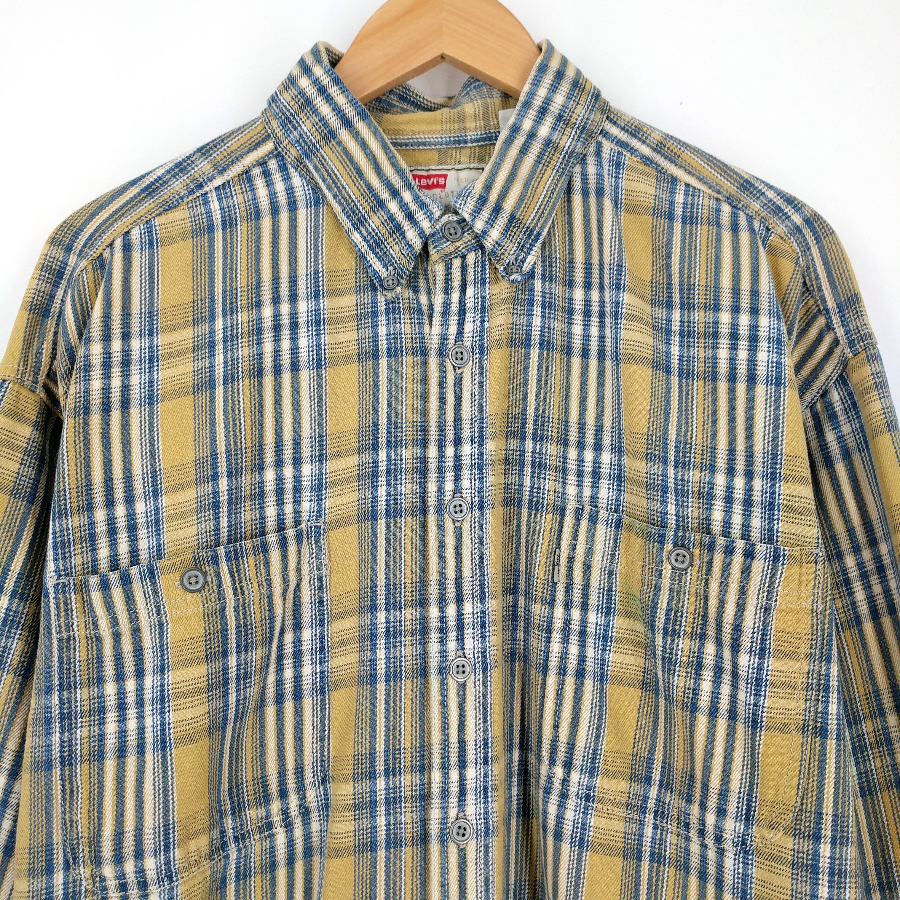 Levi's × Levi's Vintage Clothing × Vintage Vintage Levi's Plaid Cotton Twill Flannel Chore Shirt Size US XL / EU 56 / 4 - 3 Thumbnail