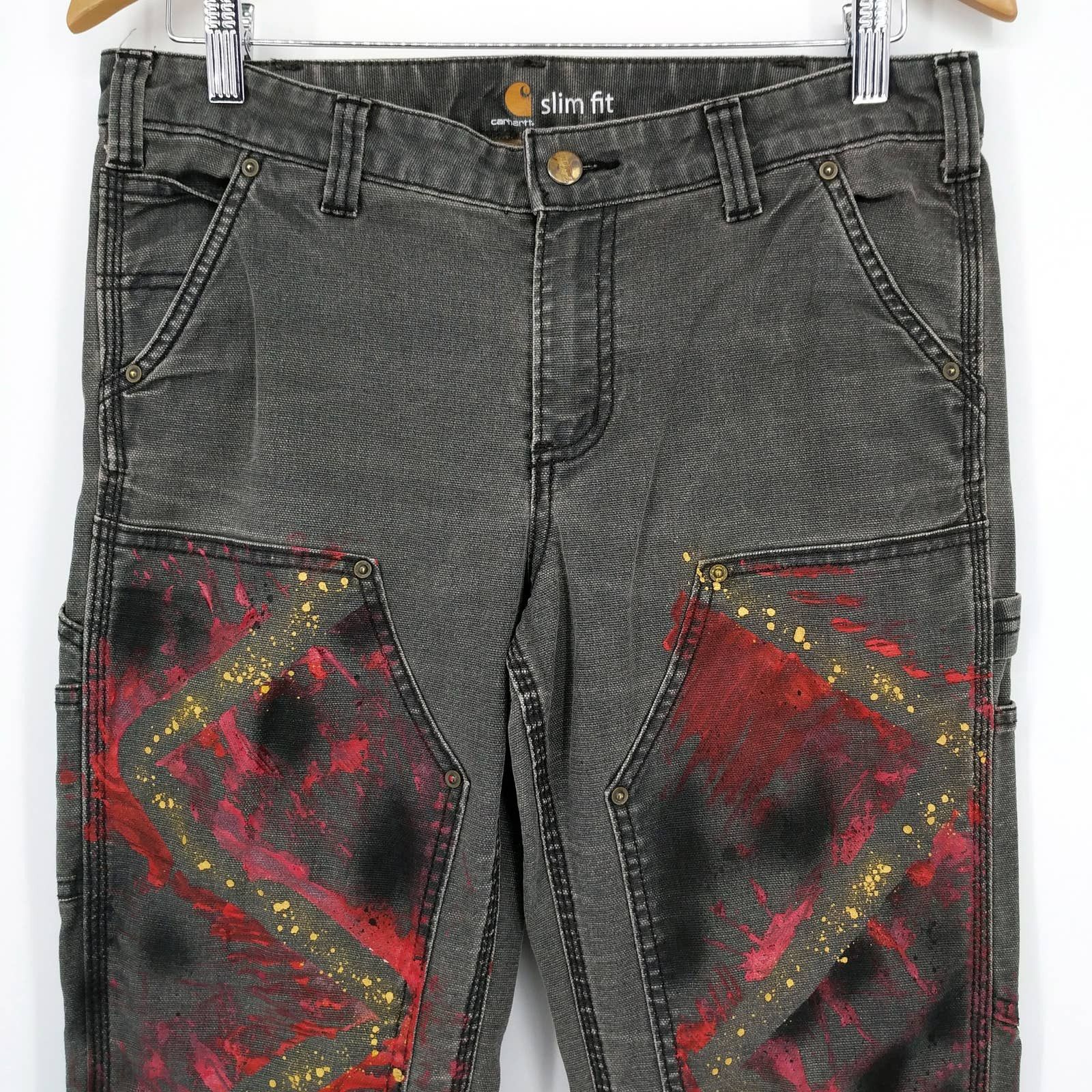 Carhartt Carhartt Custom Painted Double-Front Denim Work Jeans 32 Size US 32 / EU 48 - 2 Thumbnail