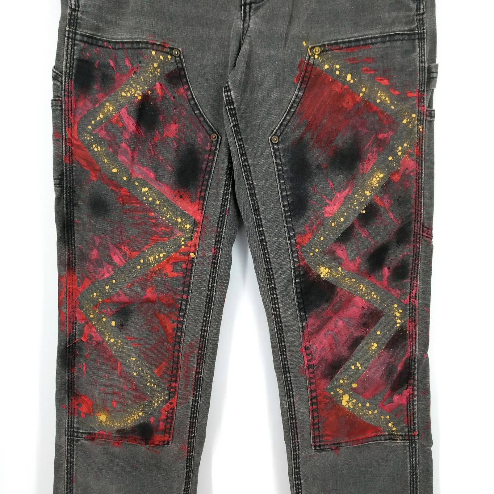 Carhartt Carhartt Custom Painted Double-Front Denim Work Jeans 32 Size US 32 / EU 48 - 5 Thumbnail