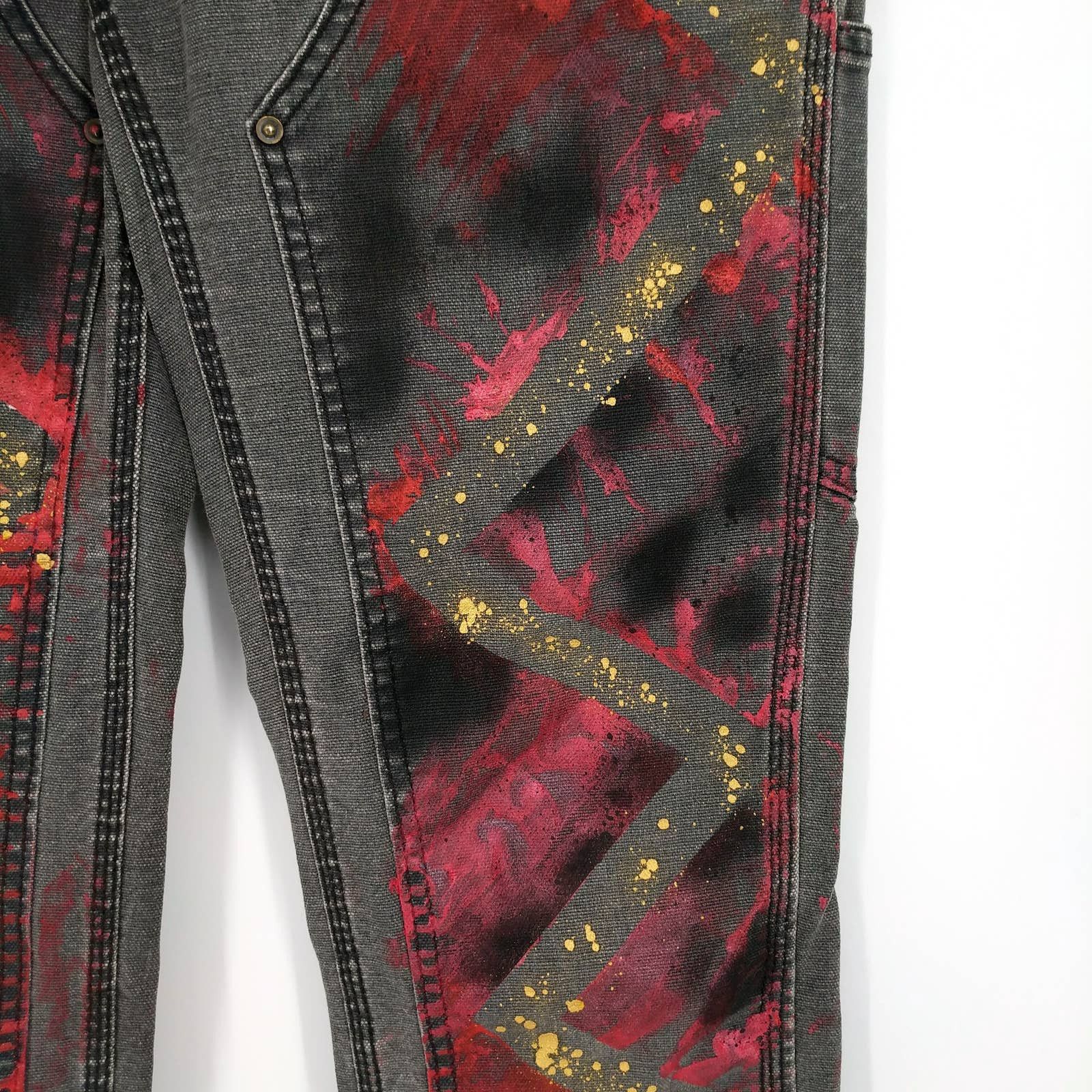 Carhartt Carhartt Custom Painted Double-Front Denim Work Jeans 32 Size US 32 / EU 48 - 4 Thumbnail