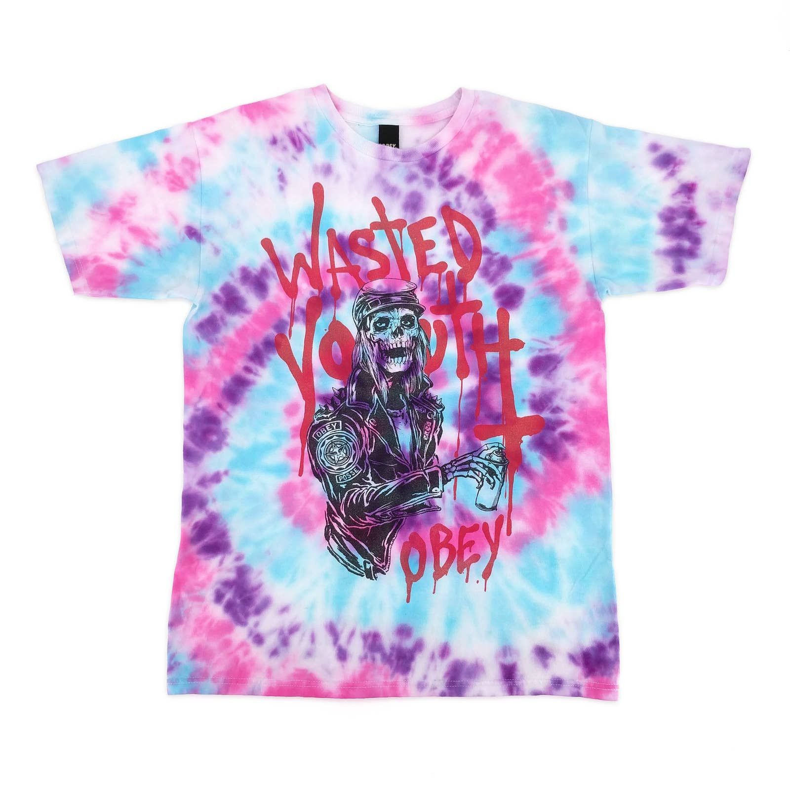 Obey Obey Wasted Youth Custom Tie Dye Skeleton Skull T-Shirt Size US M / EU 48-50 / 2 - 1 Thumbnail