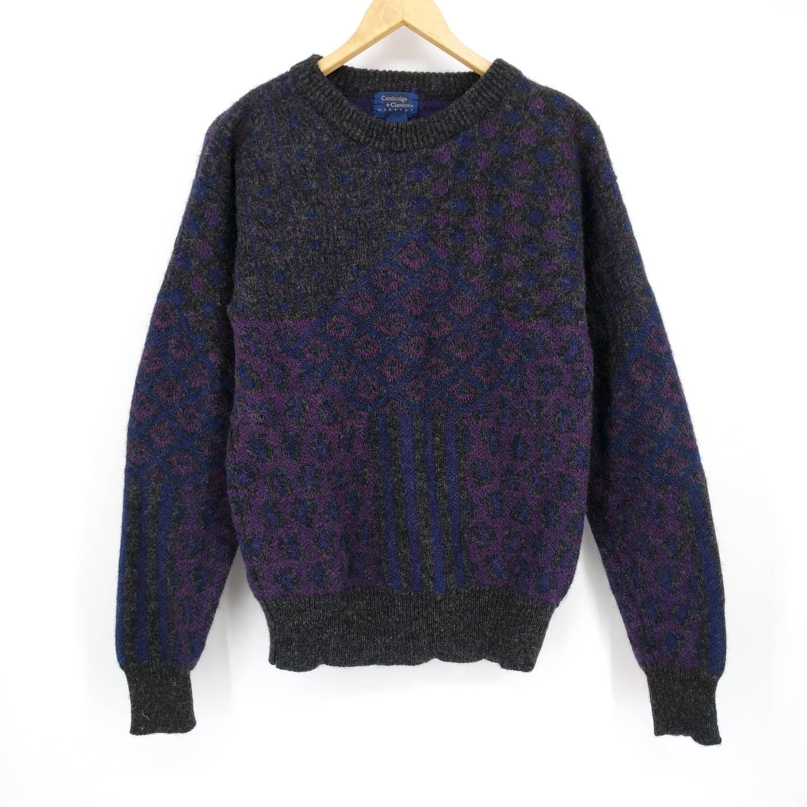 Vintage Vintage Cambridge Classics Wool Argyle Diamond Print Sweater Size US M / EU 48-50 / 2 - 1 Thumbnail