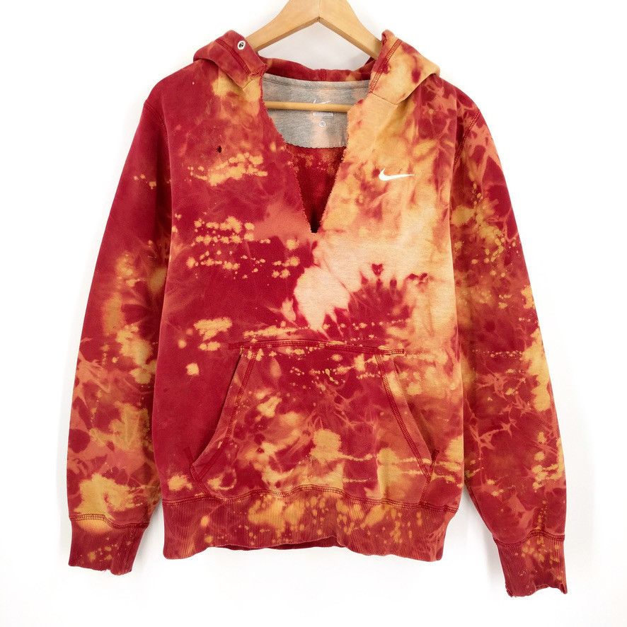 Nike Custom Hand Bleach Reworked Distressed Hoodie