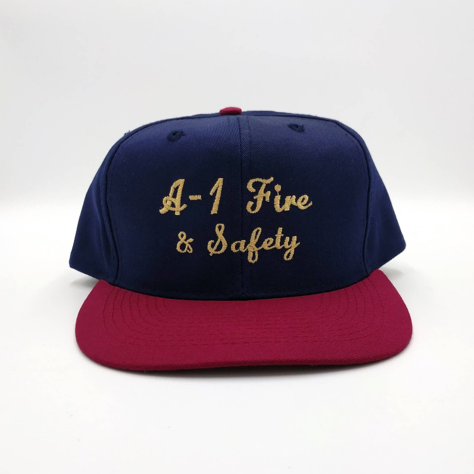 Vintage Vintage A-1 Fire & Safety Snapback Trucker Hat 90s Navy Blue Size ONE SIZE - 2 Thumbnail