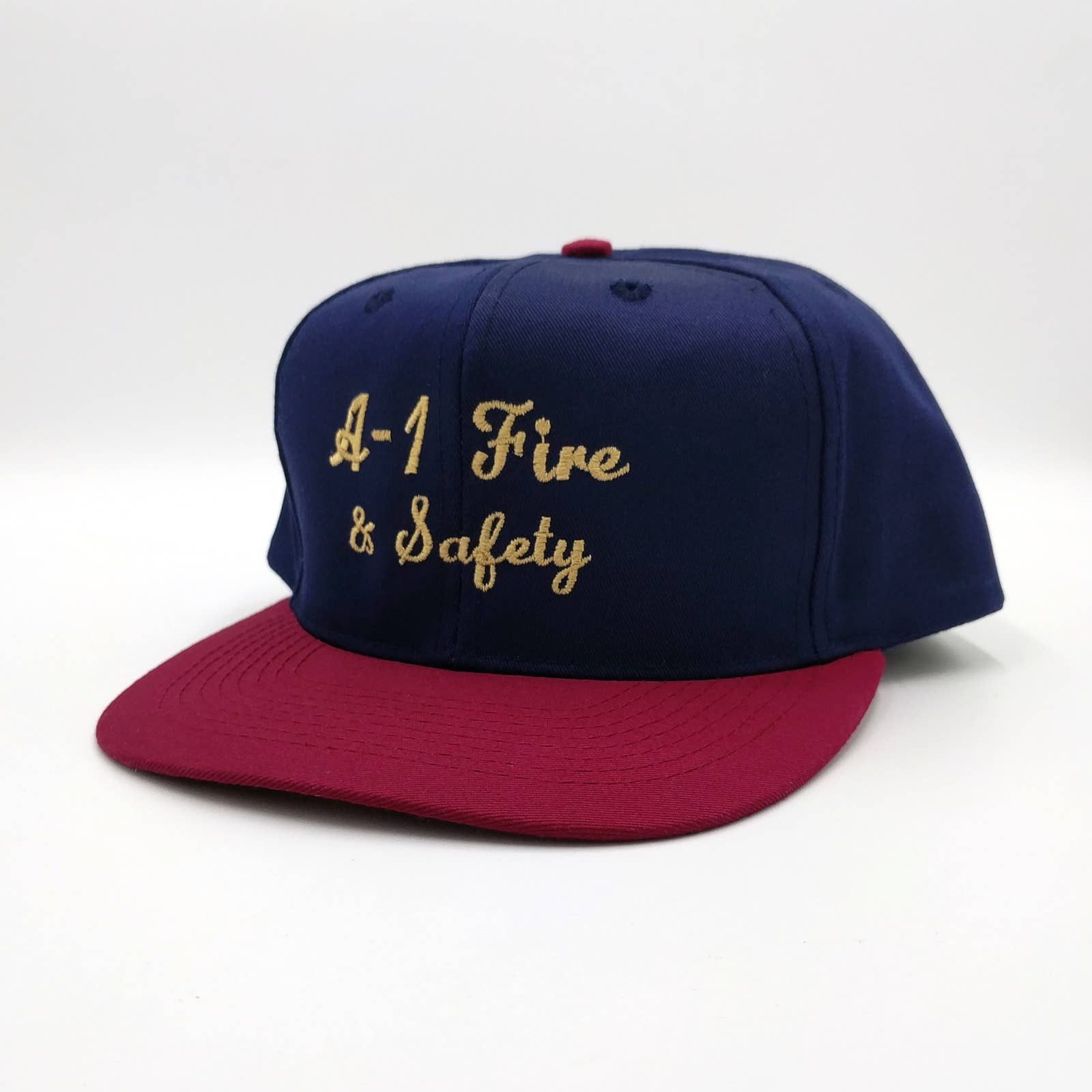 Vintage Vintage A-1 Fire & Safety Snapback Trucker Hat 90s Navy Blue Size ONE SIZE - 3 Thumbnail