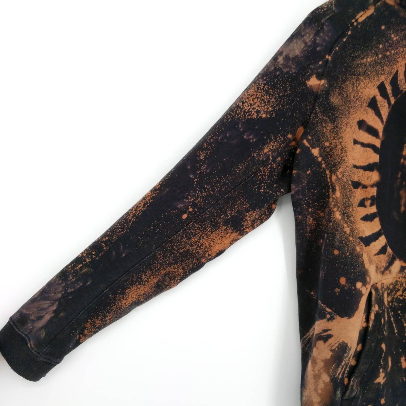 Nike Nike "Black Hole Sun" Custom Hand Bleached Fleece Hoodie L Size US L / EU 52-54 / 3 - 5 Thumbnail