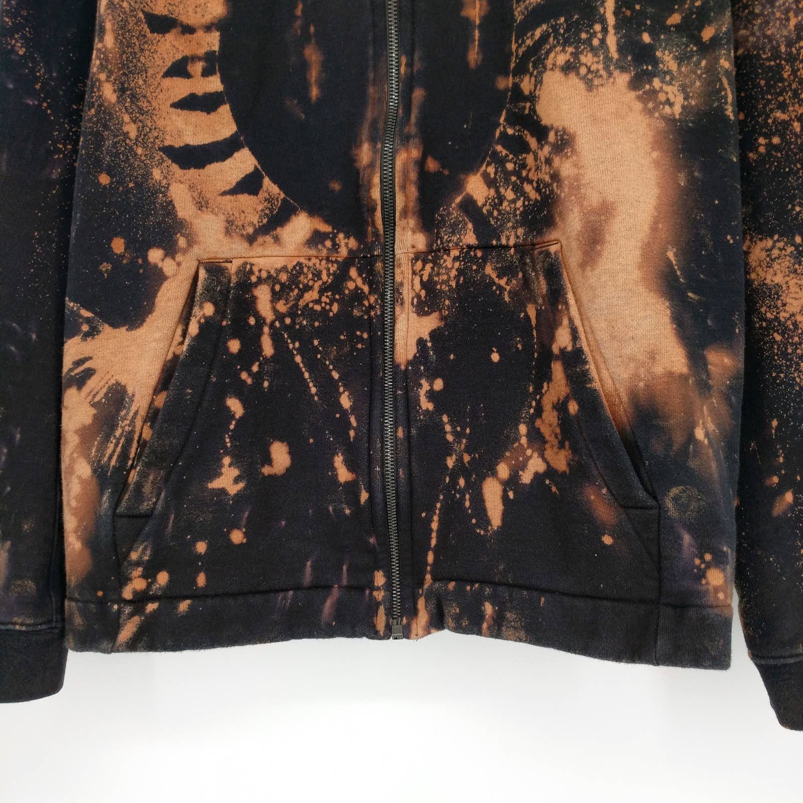 Nike Nike "Black Hole Sun" Custom Hand Bleached Fleece Hoodie L Size US L / EU 52-54 / 3 - 4 Thumbnail