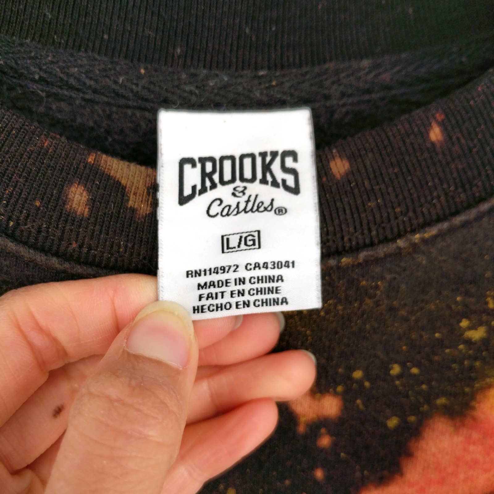 Crooks & Castles Crooks Castles Custom Paint Bleach Tie Dye Greco Sweatshirt Size US L / EU 52-54 / 3 - 11 Thumbnail