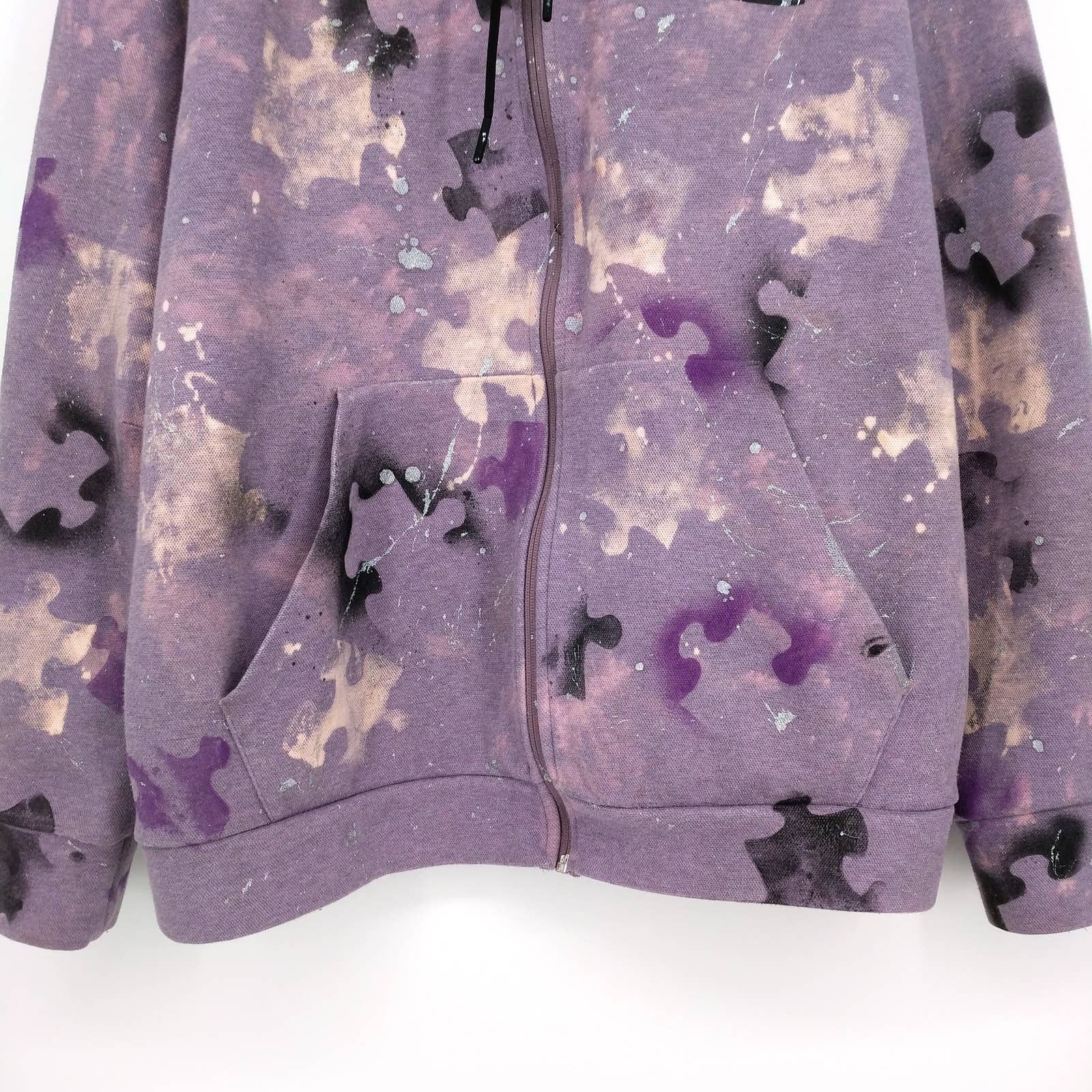 Adidas Adidas Custom Painted Puzzle Hoodie Sweatshirt Graffiti XL Size US XL / EU 56 / 4 - 3 Thumbnail
