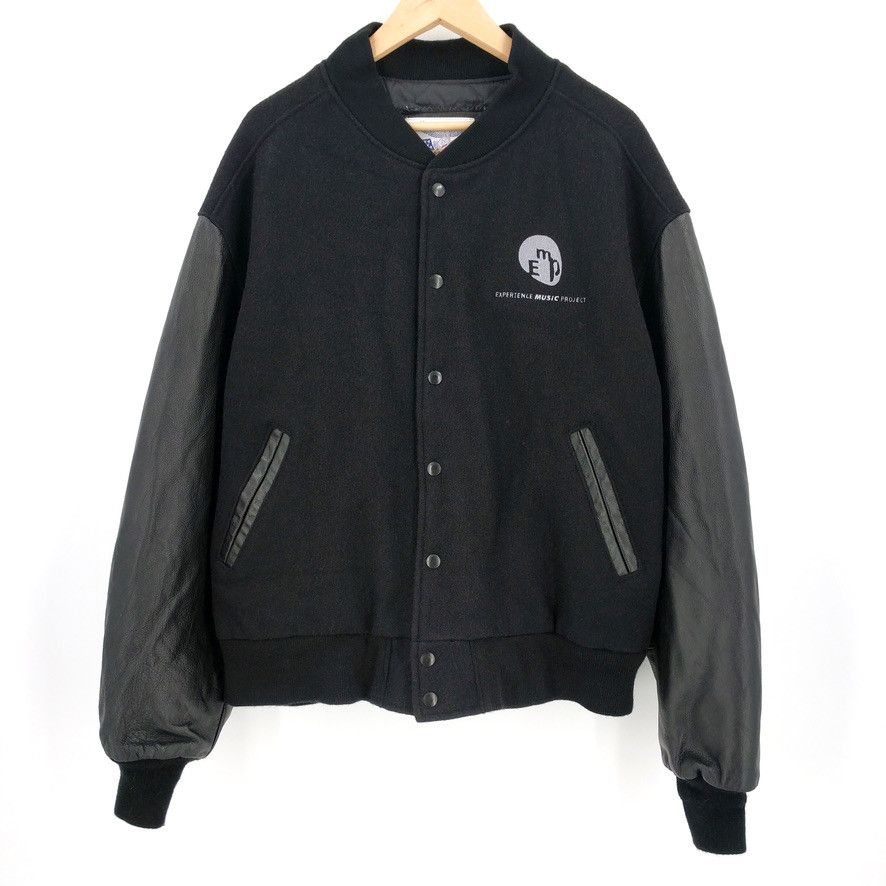 Vintage EMP Music Project Wool Leather Bomber Jacket USA
