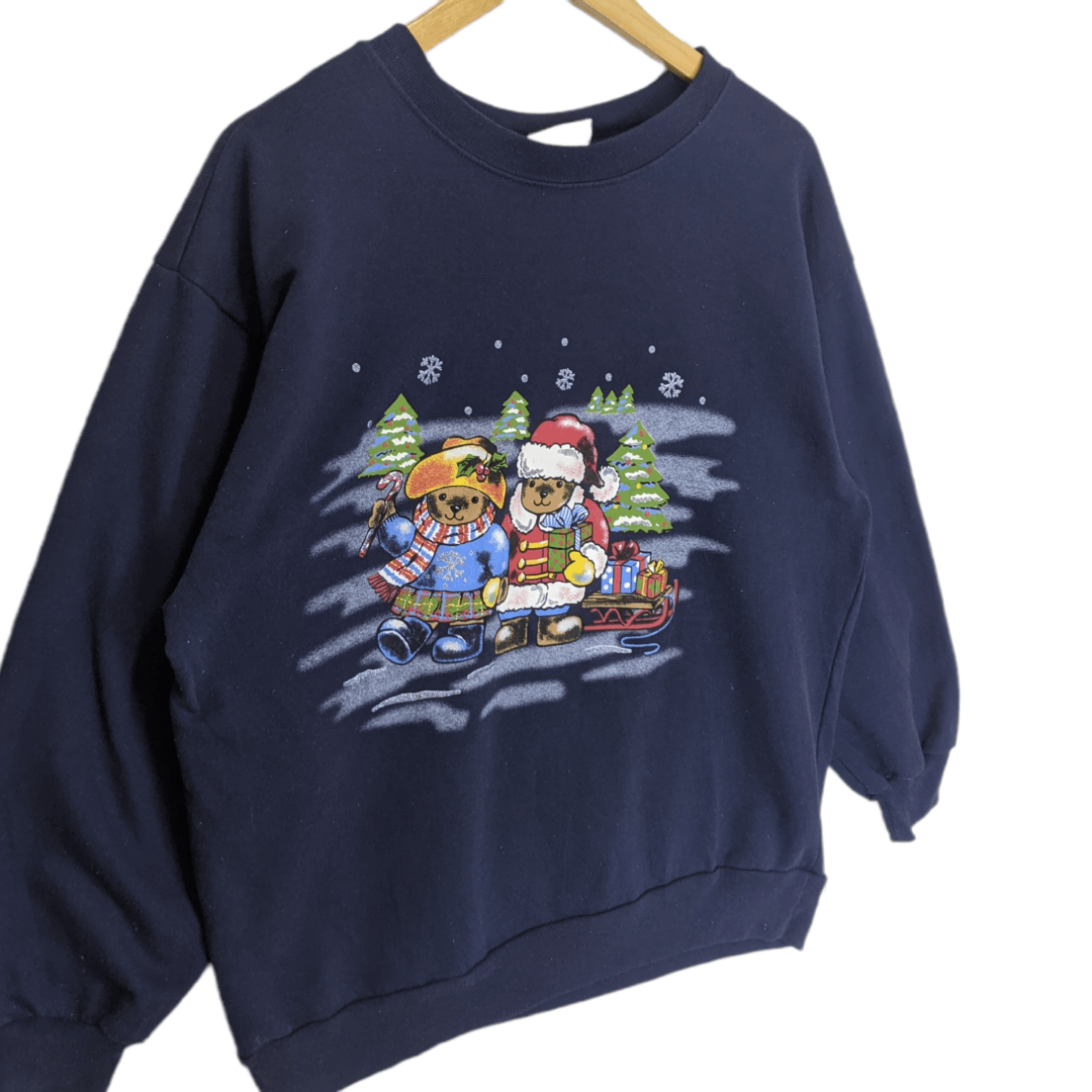 Basic Editions Vintage 2000's SANTA BEAR Christmas Jumper Sweatshirt Size XL / US 12-14 / IT 48-50 - 3 Thumbnail