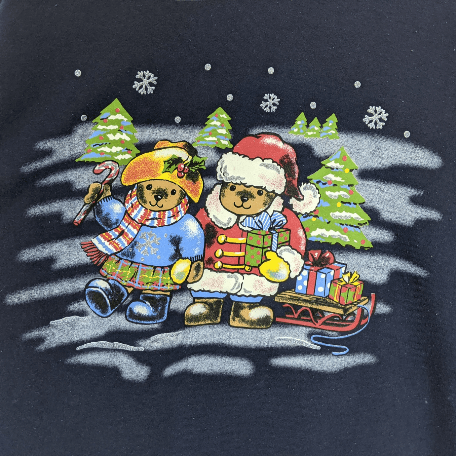 Basic Editions Vintage 2000's SANTA BEAR Christmas Jumper Sweatshirt Size XL / US 12-14 / IT 48-50 - 4 Thumbnail