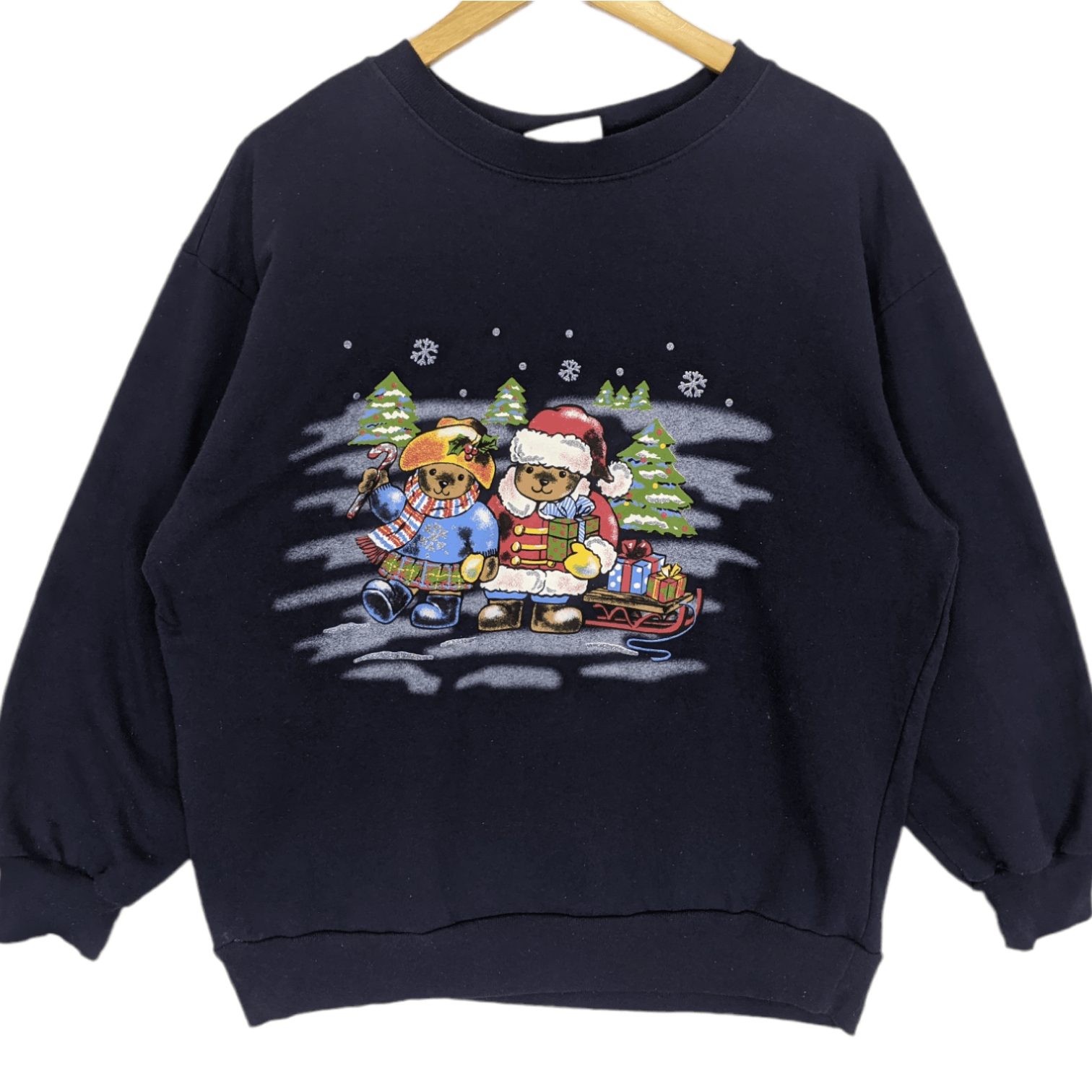 Basic Editions Vintage 2000's SANTA BEAR Christmas Jumper Sweatshirt Size XL / US 12-14 / IT 48-50 - 2 Thumbnail