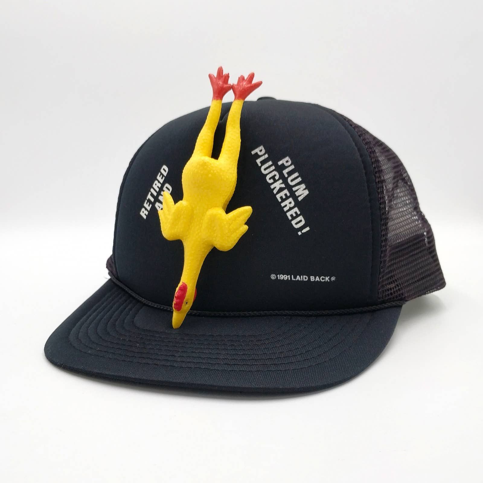 Vintage Vintage Retired & Plum Pluckered Rubber Chicken Trucker Hat Size ONE SIZE - 3 Thumbnail