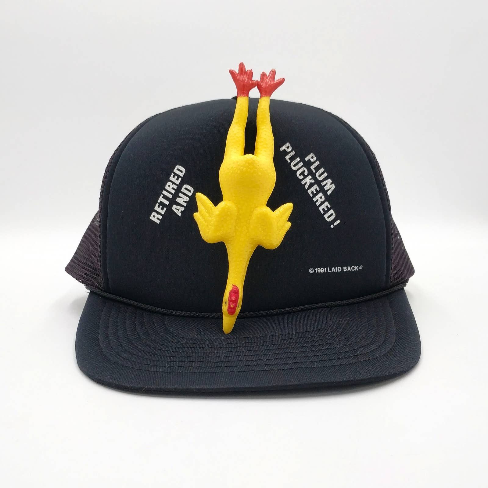 Vintage Vintage Retired & Plum Pluckered Rubber Chicken Trucker Hat Size ONE SIZE - 2 Thumbnail