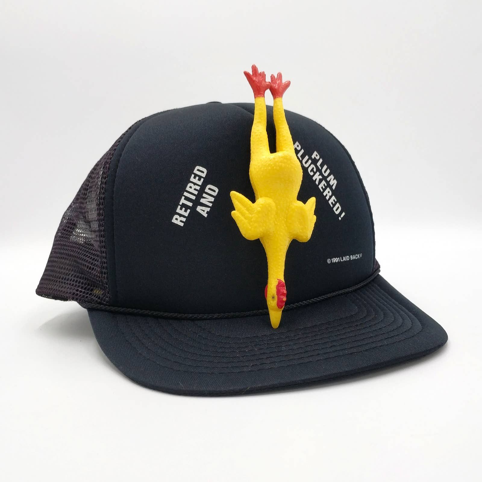 Vintage Vintage Retired & Plum Pluckered Rubber Chicken Trucker Hat Size ONE SIZE - 1 Thumbnail