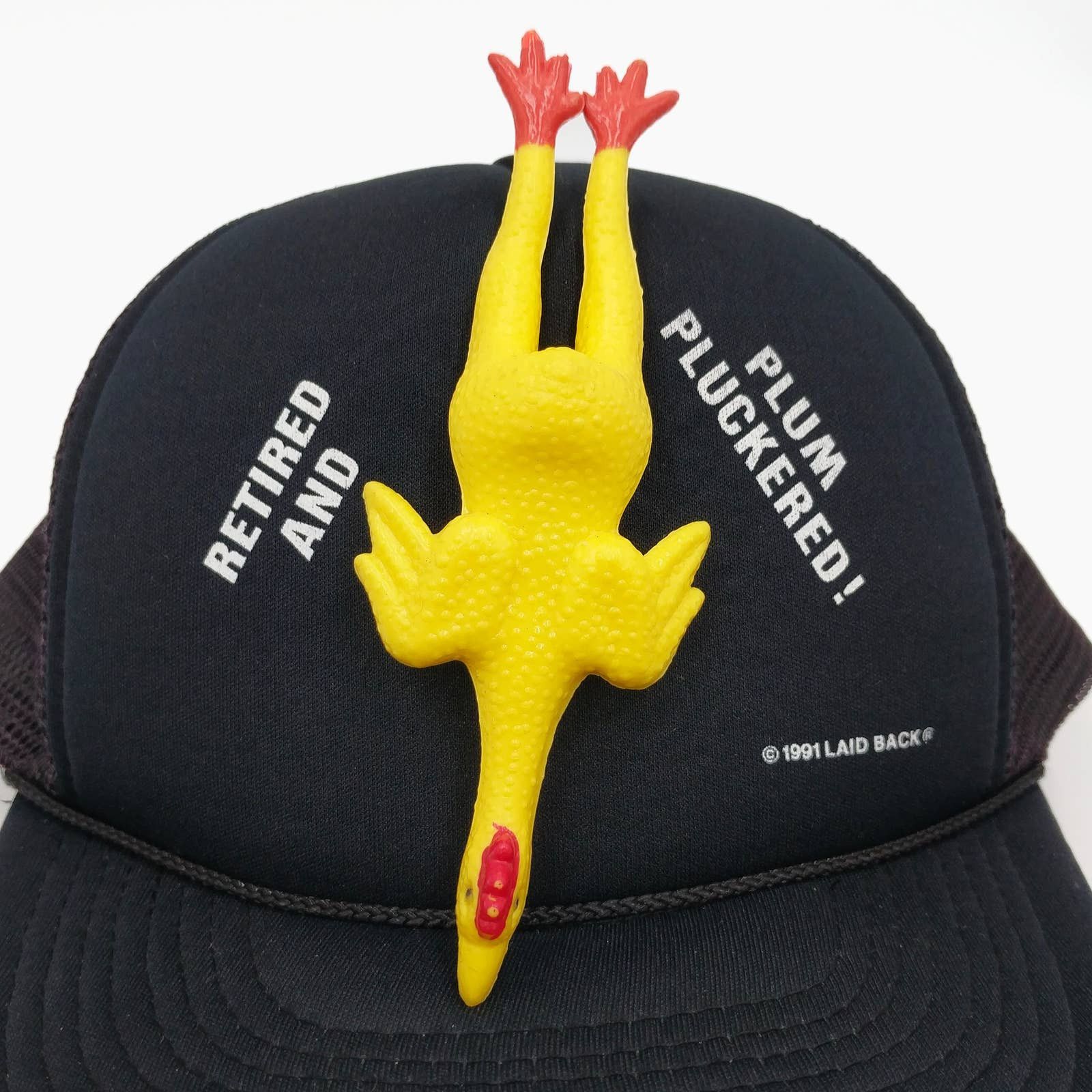 Vintage Vintage Retired & Plum Pluckered Rubber Chicken Trucker Hat Size ONE SIZE - 4 Thumbnail