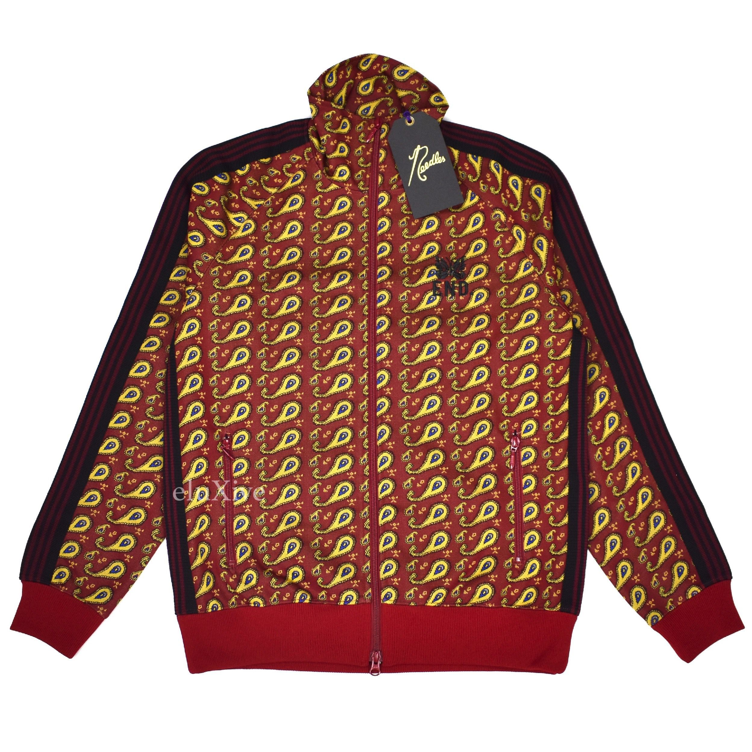 Image of Needles X End Red Paisley Knit Track Jacket Nwt, Men's (Size Small)