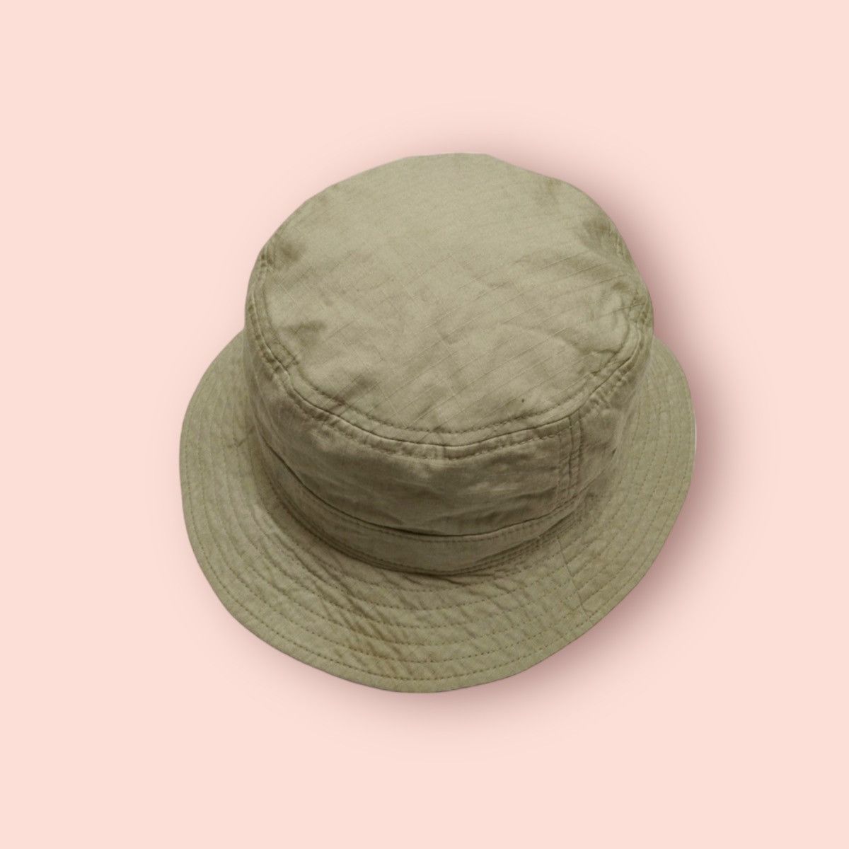 image of Vintage Japan Ripstop Cotton Bucket Hat in Khaki, Men's