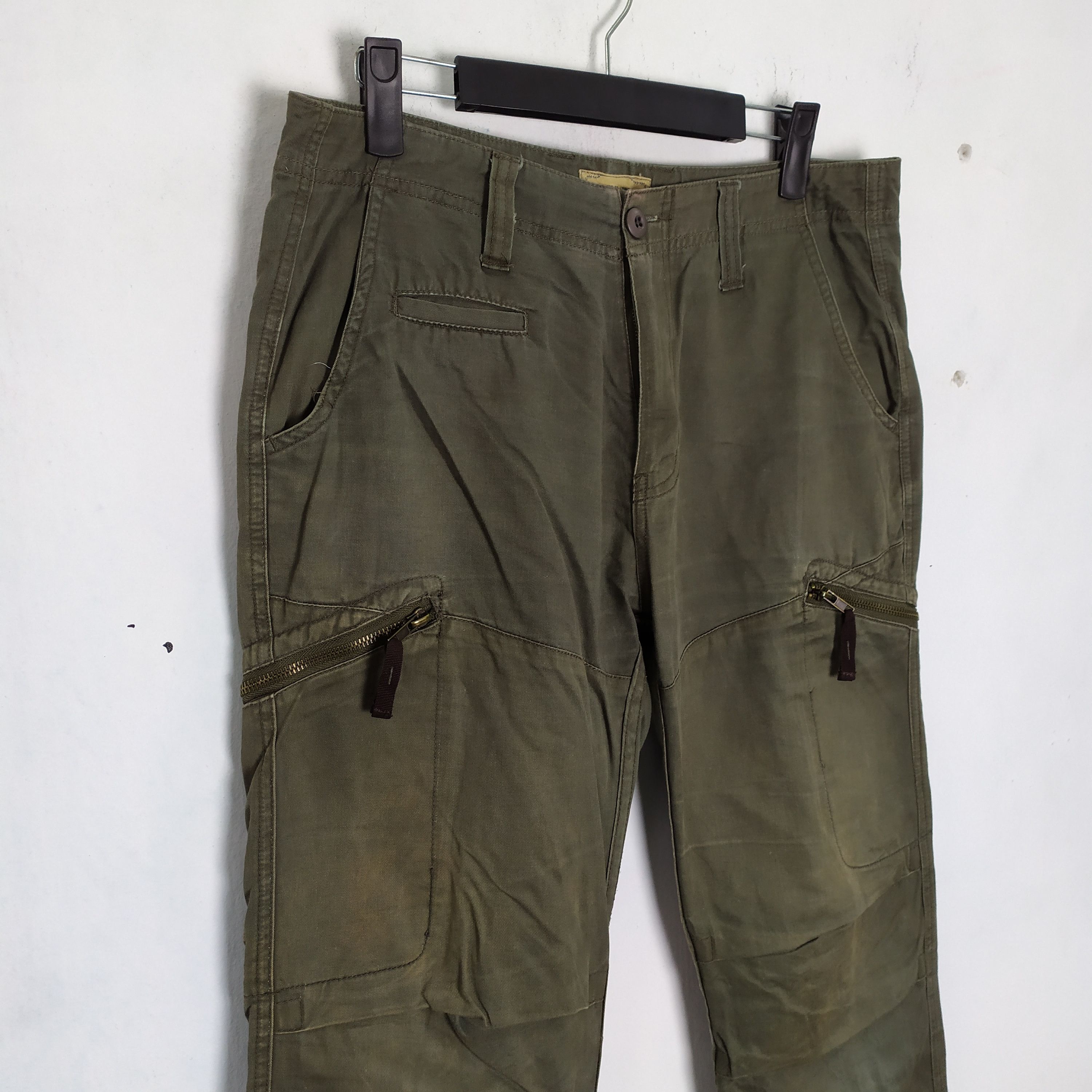 Japanese Brand VINTAGE JSTORM GREEN RUSTY CARGO PANTS Size US 30 / EU 46 - 4 Thumbnail