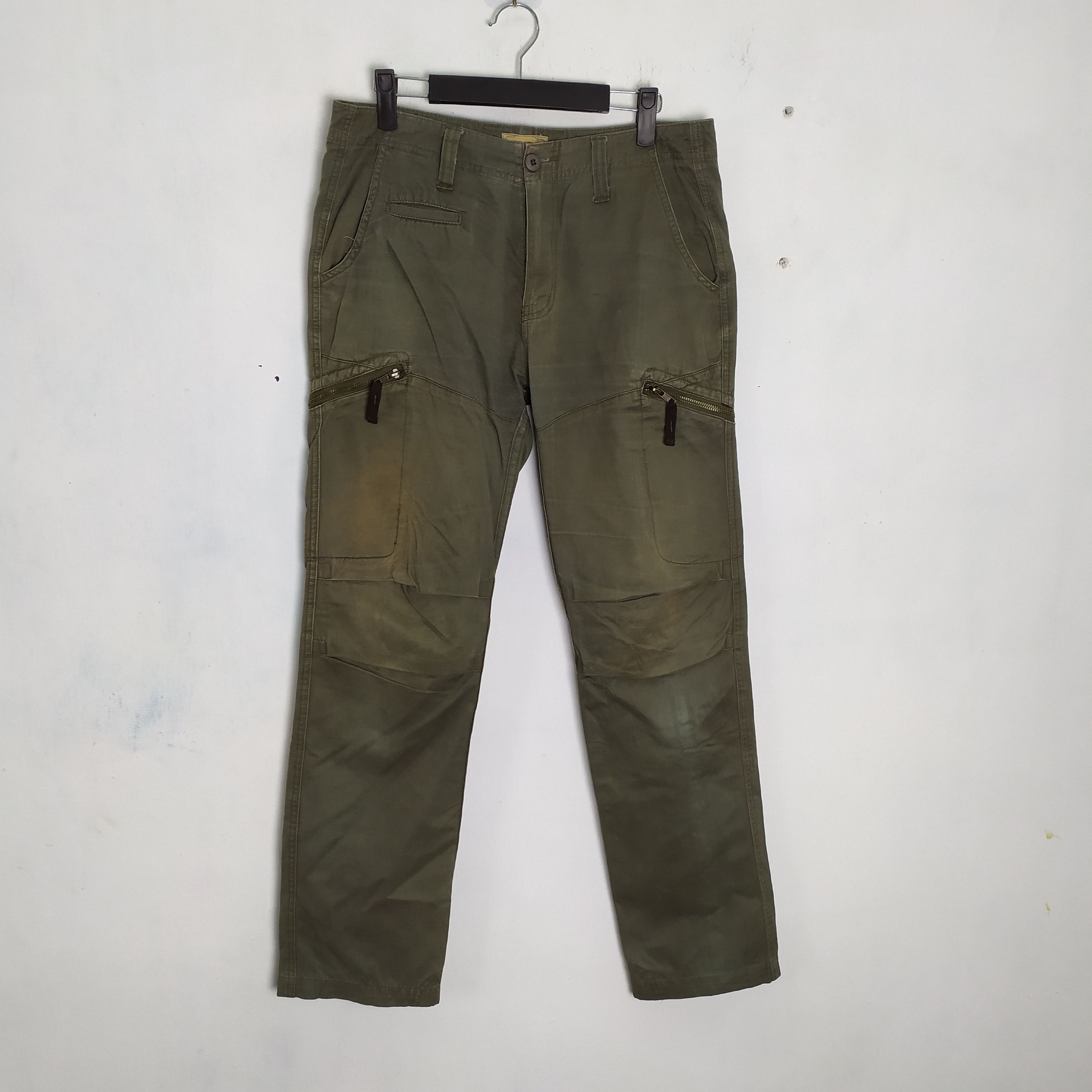 Japanese Brand VINTAGE JSTORM GREEN RUSTY CARGO PANTS Size US 30 / EU 46 - 1 Thumbnail