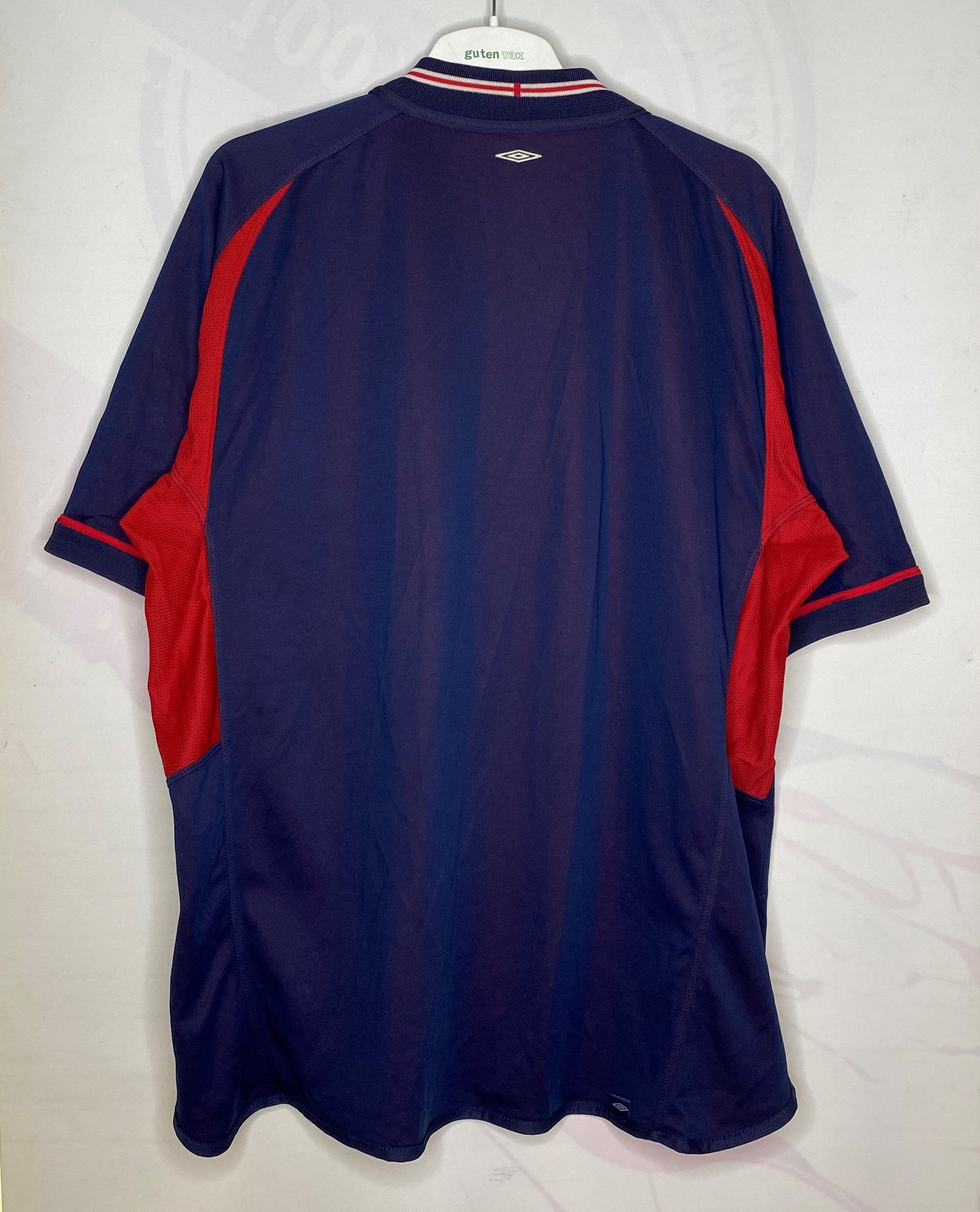 UEFA × Umbro ENGLAND 2002-04 AWAY FOOTBALL SHIRT SOCCER JERSEY REVERSIBLE Size US XL / EU 56 / 4 - 4 Thumbnail