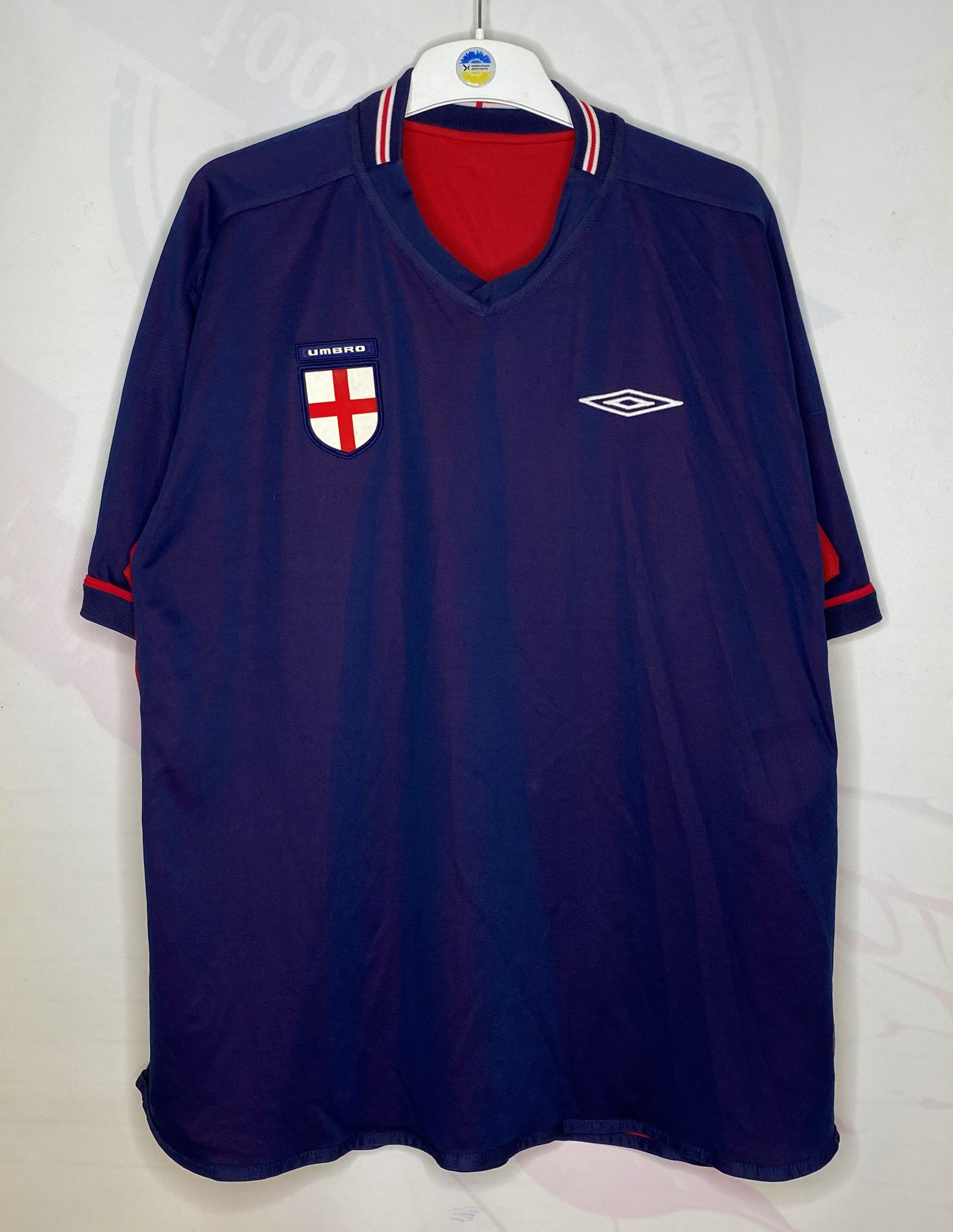 UEFA × Umbro ENGLAND 2002-04 AWAY FOOTBALL SHIRT SOCCER JERSEY REVERSIBLE Size US XL / EU 56 / 4 - 2 Thumbnail