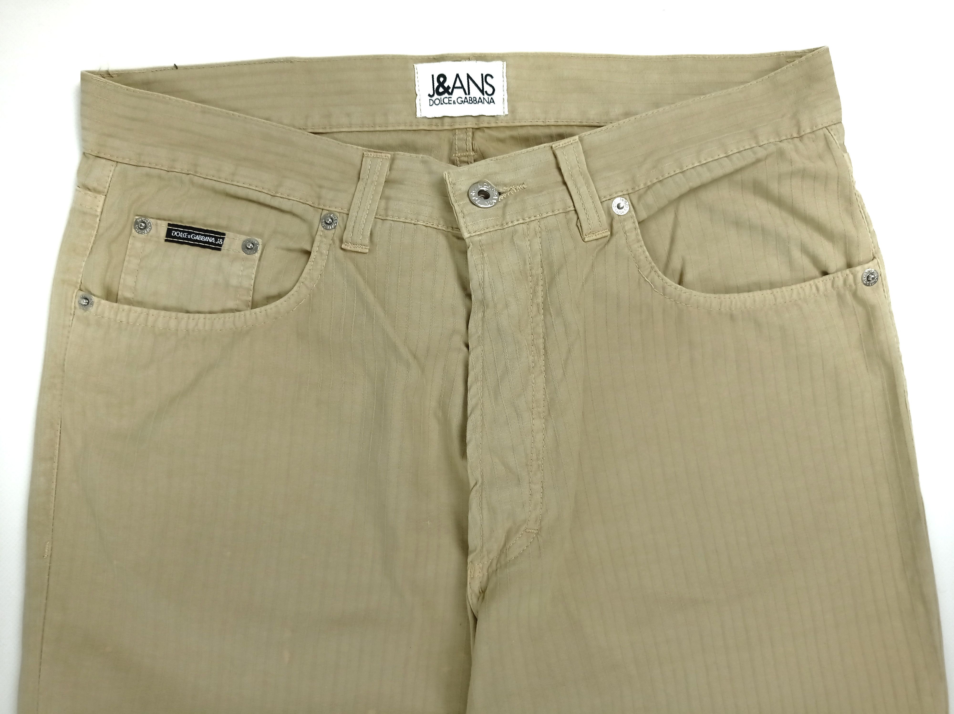 Dolce & Gabbana 90s Vintage DOLCE & GABBANA Striped Beige Pants Trousers Size US 36 / EU 52 - 8 Thumbnail