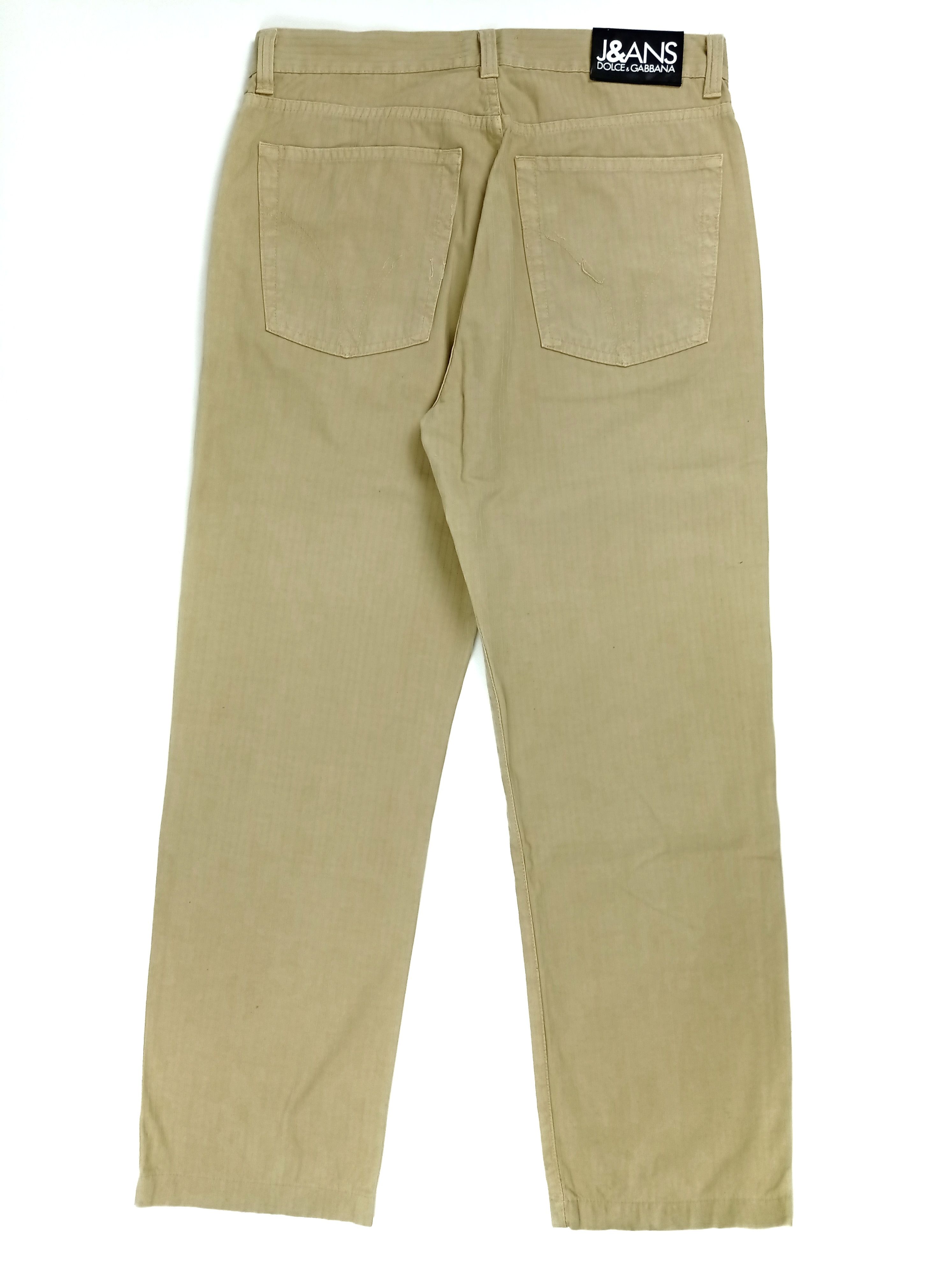 Dolce & Gabbana 90s Vintage DOLCE & GABBANA Striped Beige Pants Trousers Size US 36 / EU 52 - 9 Thumbnail