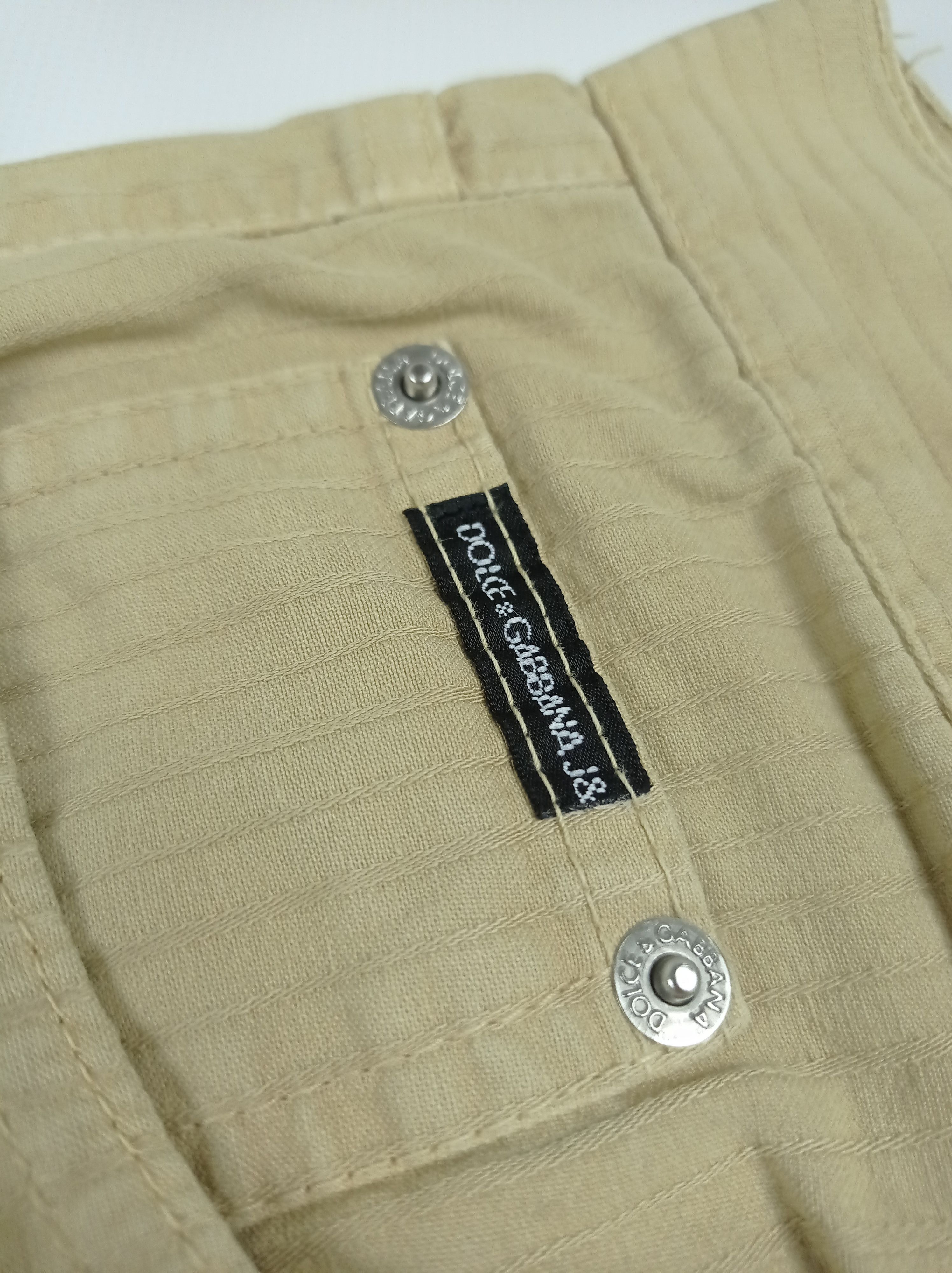 Dolce & Gabbana 90s Vintage DOLCE & GABBANA Striped Beige Pants Trousers Size US 36 / EU 52 - 6 Thumbnail