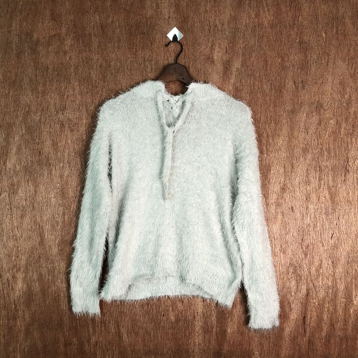 Homespun Knitwear Retro Girl Grey Shag Shaggy Fur Mohair Knitwear #6553 Size US S / EU 44-46 / 1 - 7 Thumbnail
