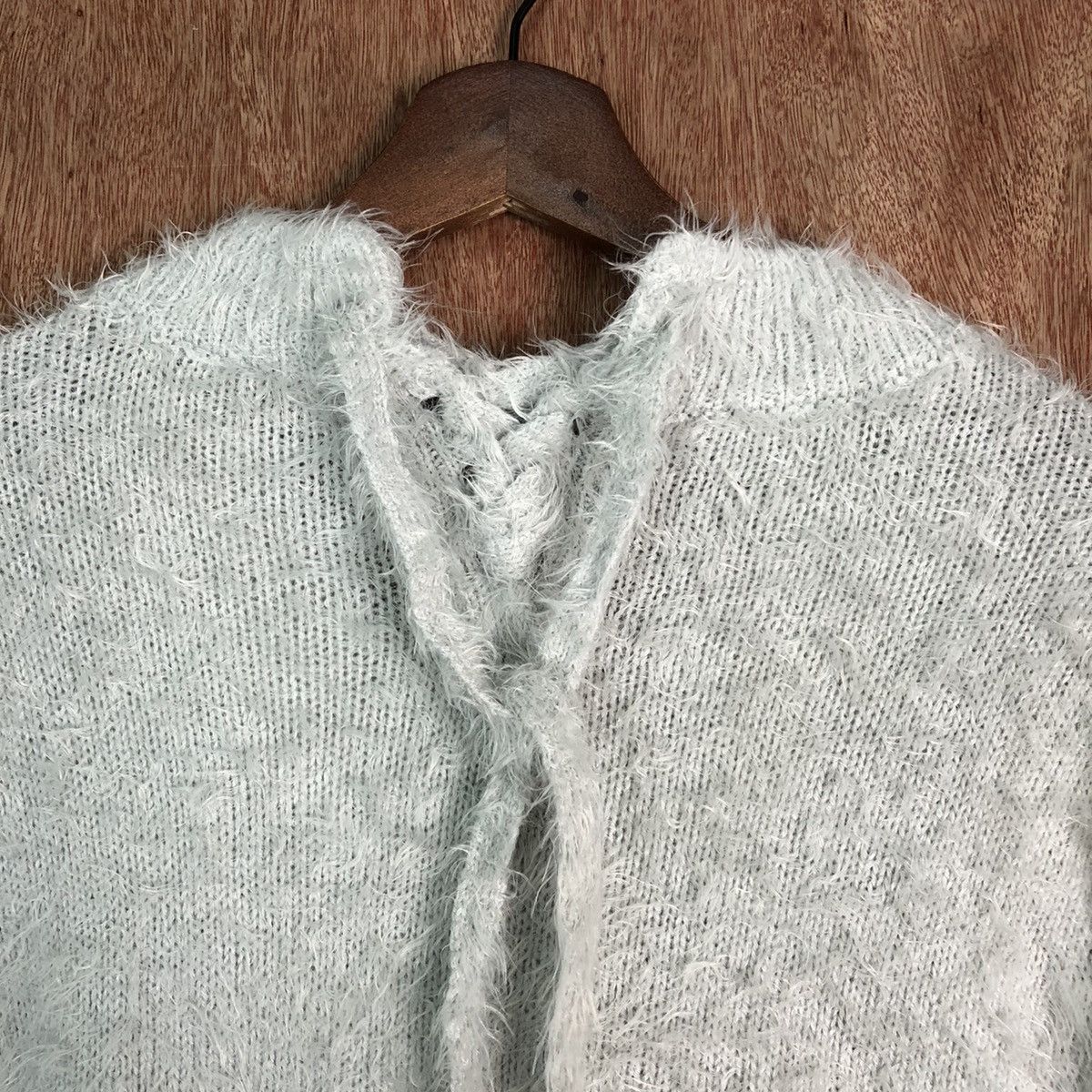Homespun Knitwear Retro Girl Grey Shag Shaggy Fur Mohair Knitwear #6553 Size US S / EU 44-46 / 1 - 8 Thumbnail